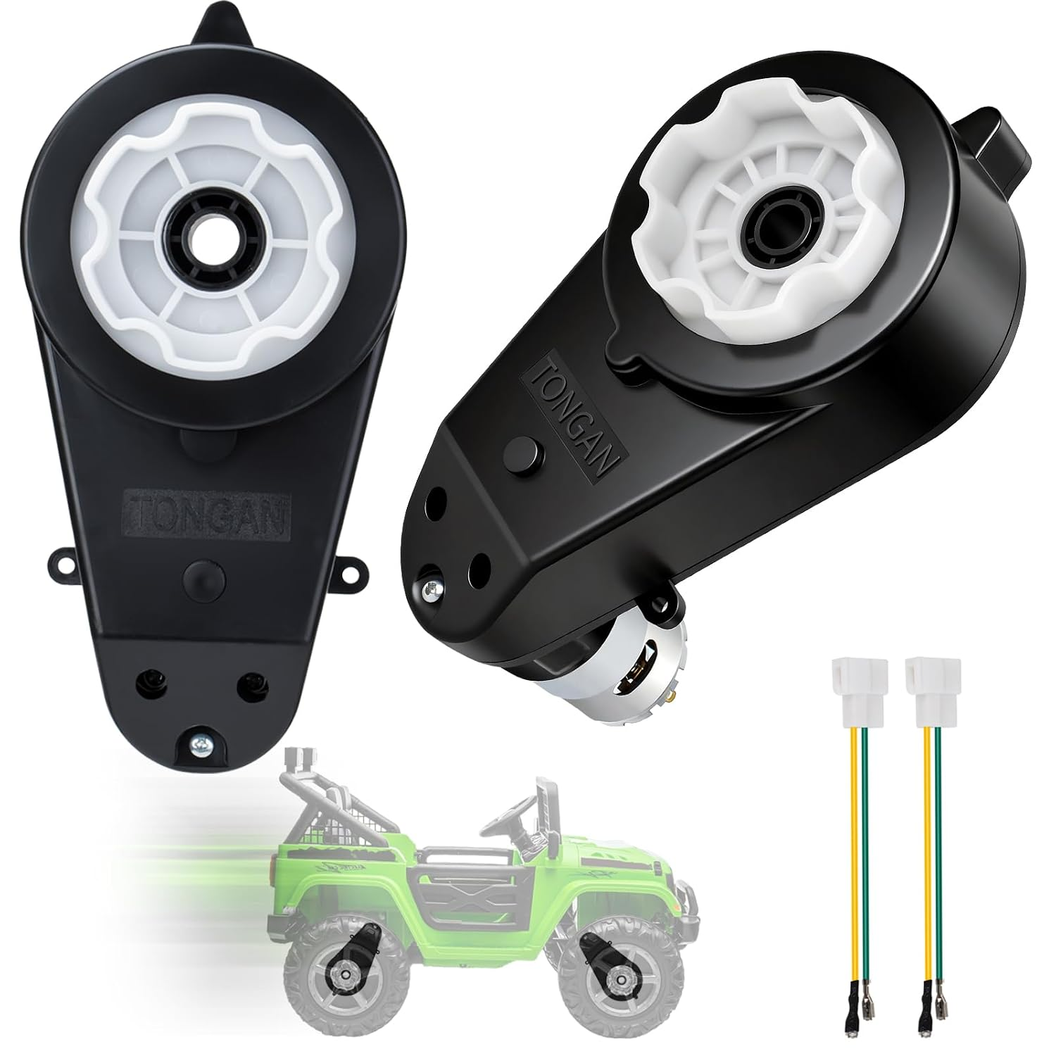2 Pcs 24V Electric Powered Wheels Upgrade Motor Gearbox