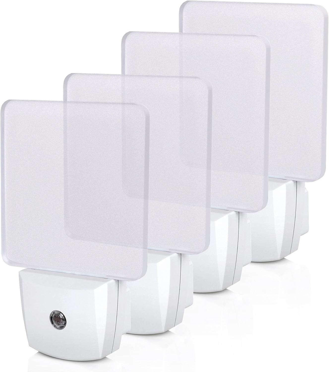 Night Lights Plug into Wall, LED Night Lights for Kids, Dusk to Dawn Sensor, 3000K Warm Nightlight for Nursery Room, Bathroom, Hallway, Kitchen, Frosted Acrylic Shade, 4 Pack