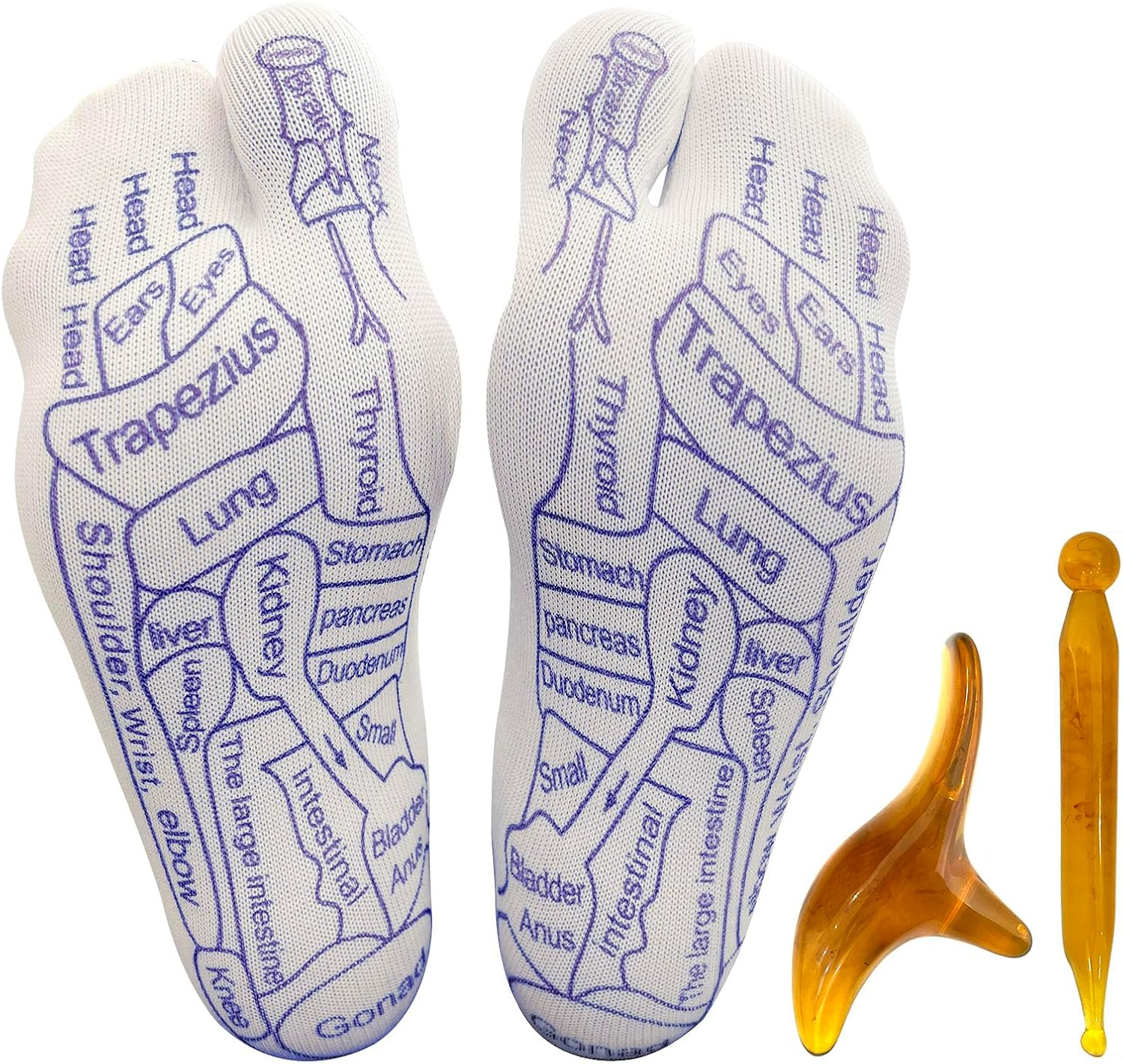 Acupressure Reflexology Socks Physiotherapy Massage Relieve Tired Feet Reflexology Socks with Massage Tools for Women and Men (Women)