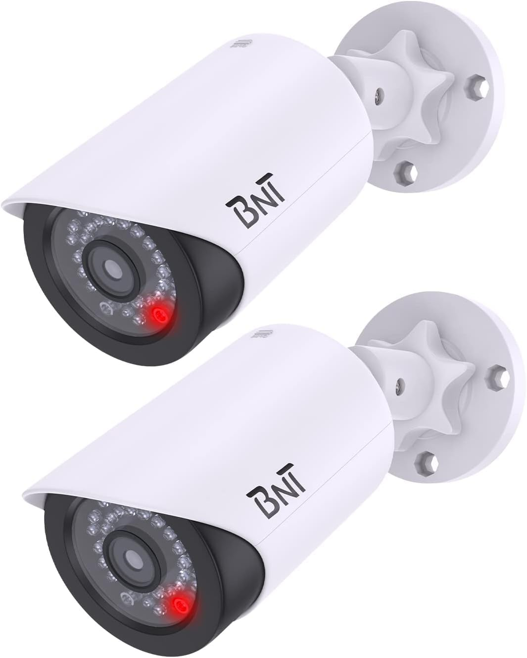 Dummy Fake Camera, Surveillance Security CCTV Dome Camera, with One LED Light, Security Alarm Sticker Label (TC-W2), Security Camera Suitable for Indoor/Outdoor (2 Pack, White)