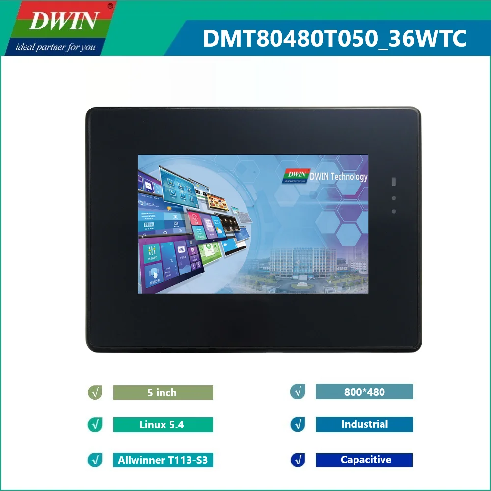 Linux Touch Display Linux5.4 Dual-core 5.0-inch 800*480 Pixels Industrial Grade IPS TFT LCD Module CAN Supported With Shell