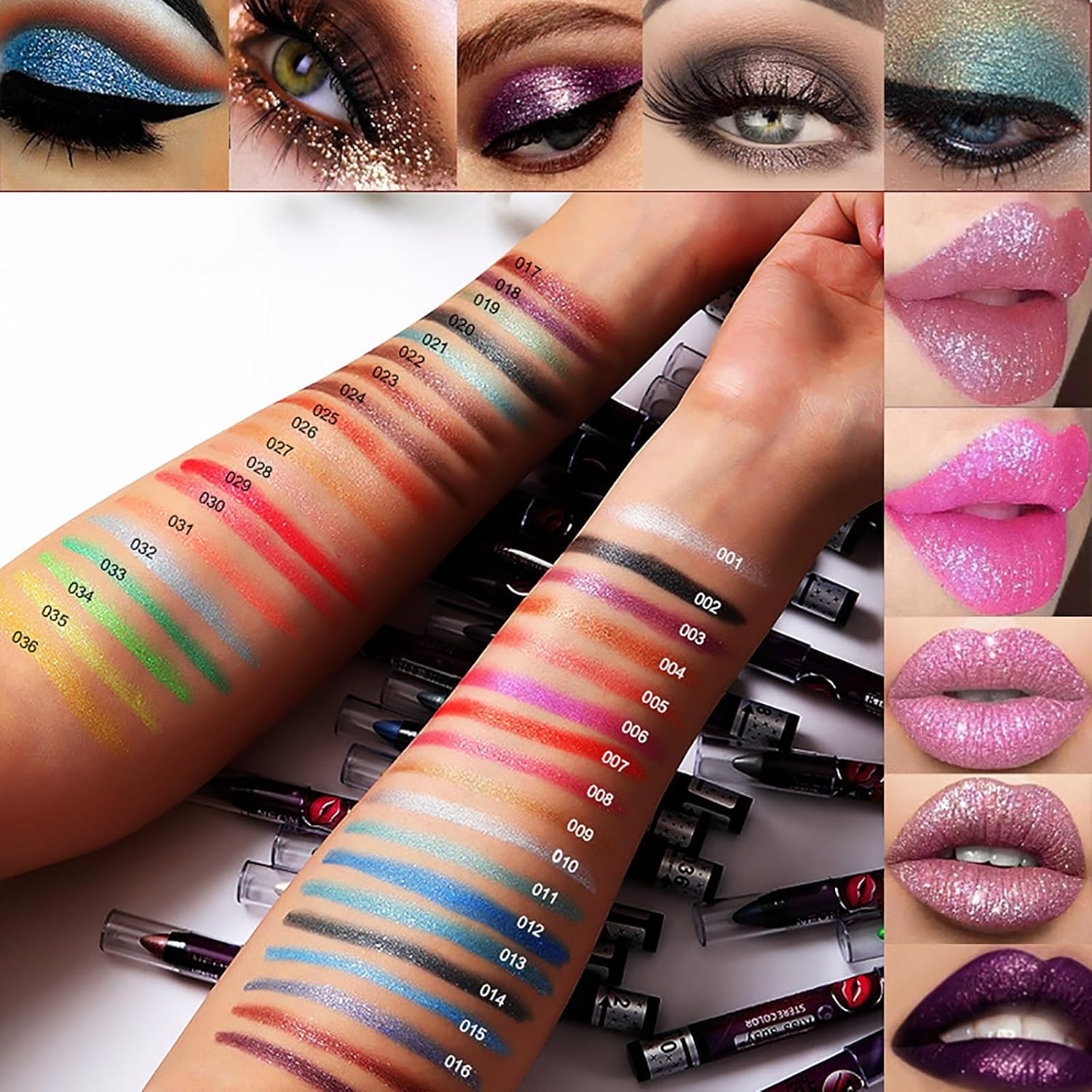 EnMart Eyeshadow Stick, Glitter Smooth Eyeshadow Pen, Matte Eye Shadow Stick,... - Picture 8 of 15