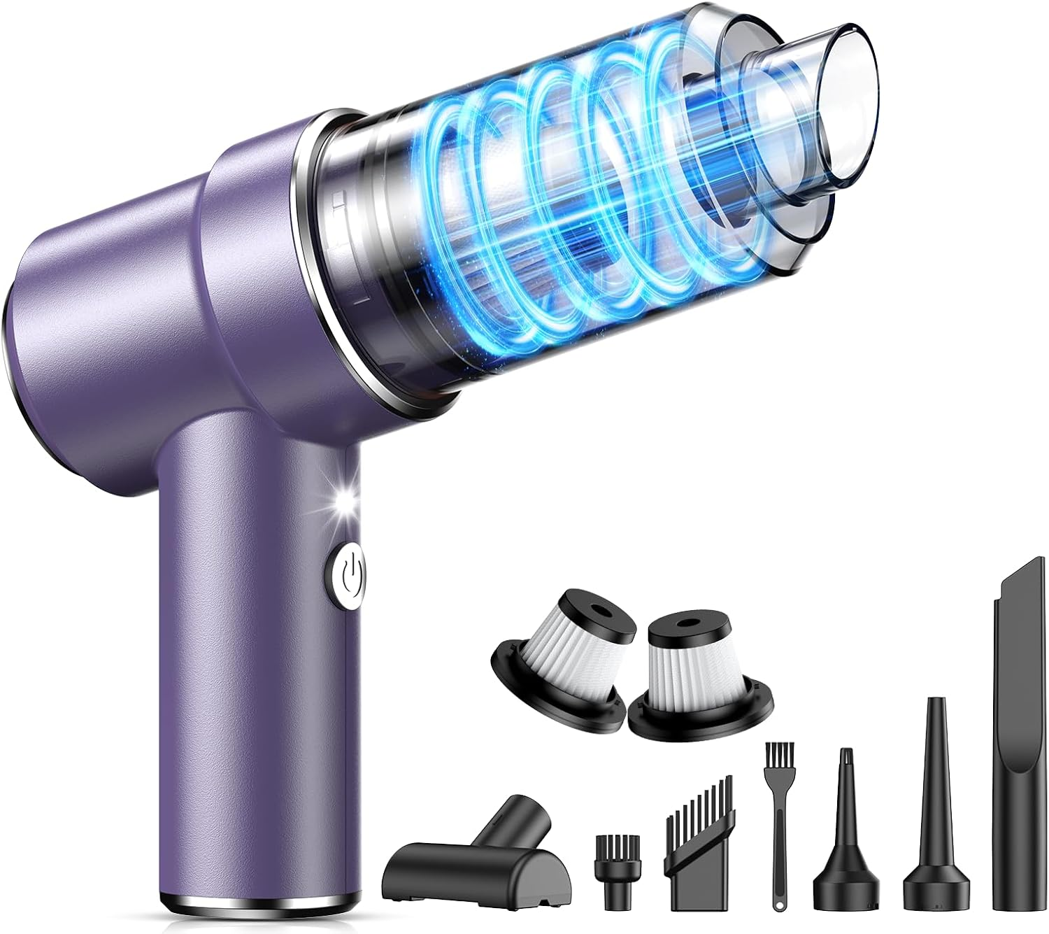 Handheld Car Vacuum Cleaner, 11000PA Vacuum Cleaner & Air Duster, 120W High Power Vacuum Portable Cordless, Hand Held Vacuum Rechargeable with Multi-Nozzles & LED Light for Home, Car, Office