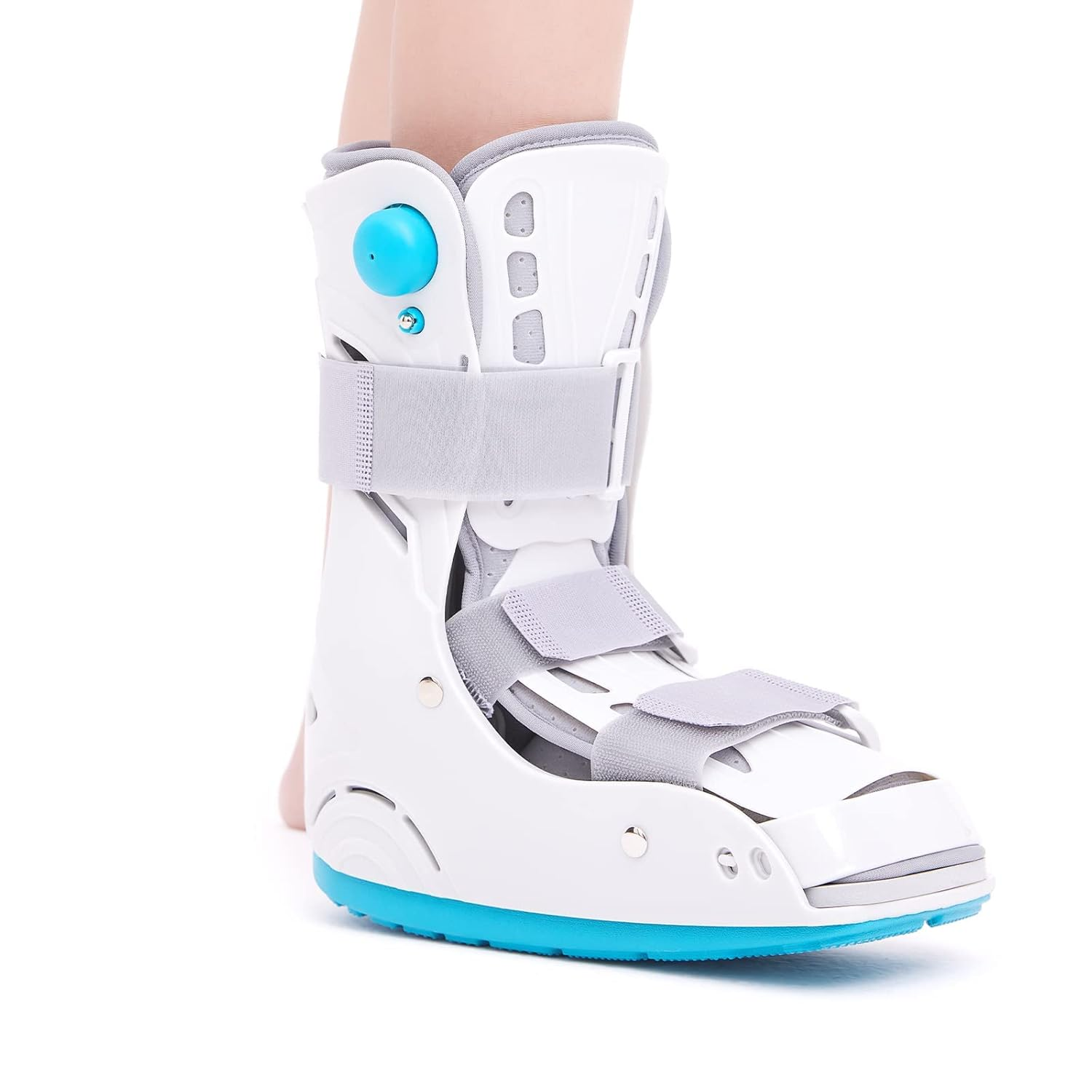 Air Cam Walker Fracture Boot, Medical Inflatable Walking Boot, Orthopaedic Boot for Sprained Ankle, Stress Fracture, Broken Foot or Achilles Tendonitis (Manual Inflation, S)