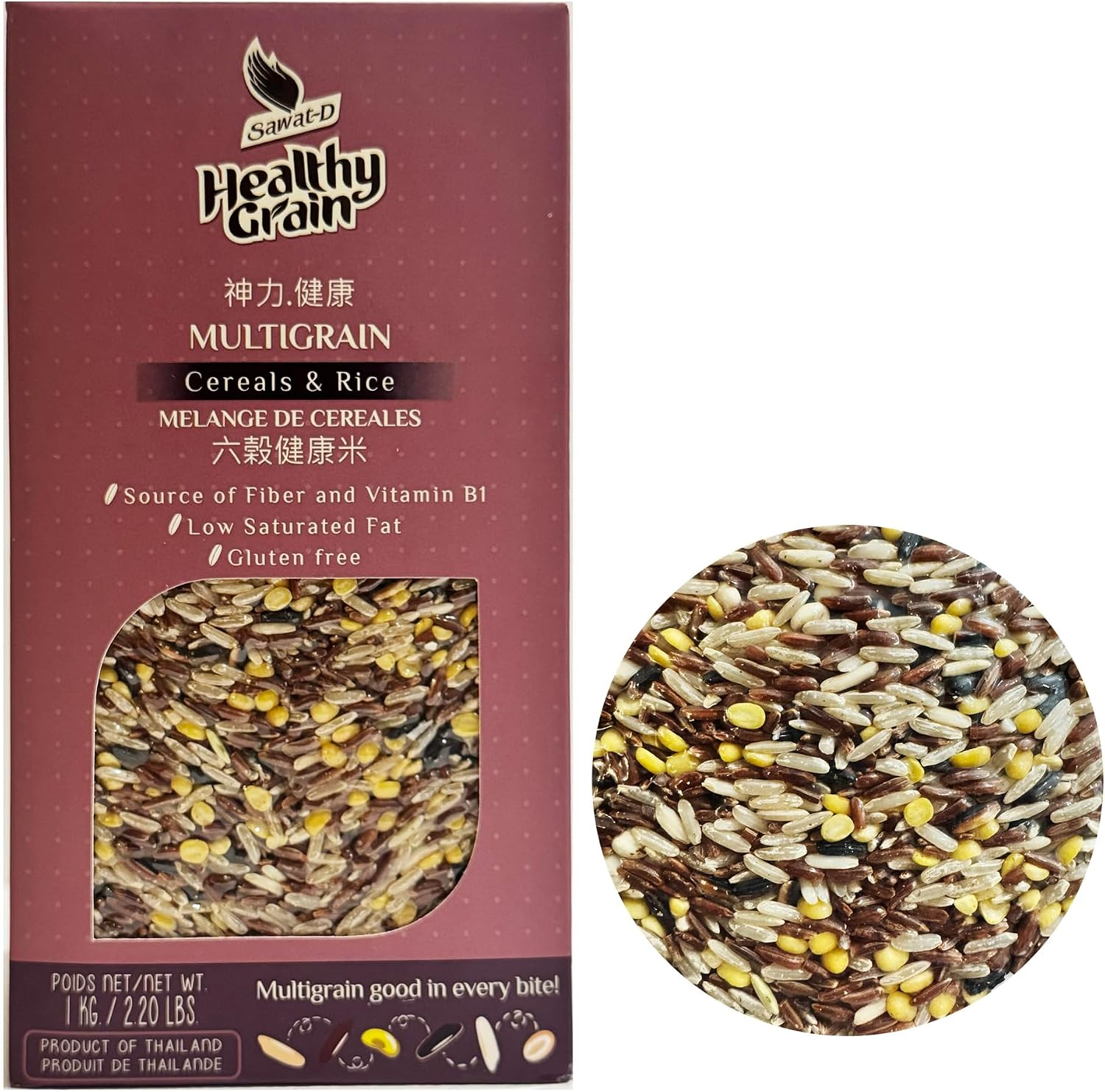 6 Kinds Multigrain Rice 1Kg, Source of Fiber, Whole Grain Low Saturated Fat Gluten Free Blended 六谷米