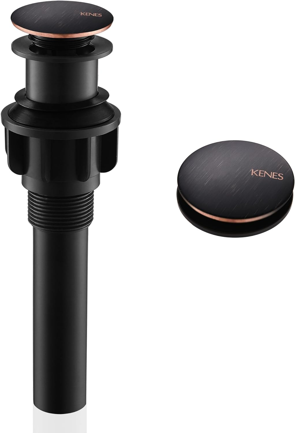 Oil Rubbed Bronze Bathroom Vessel Pop up Sink Drain, Vanity Faucet Sink Drain Stopper, Sink Drain Assembly without Overflow anti Clog Pop up Drain