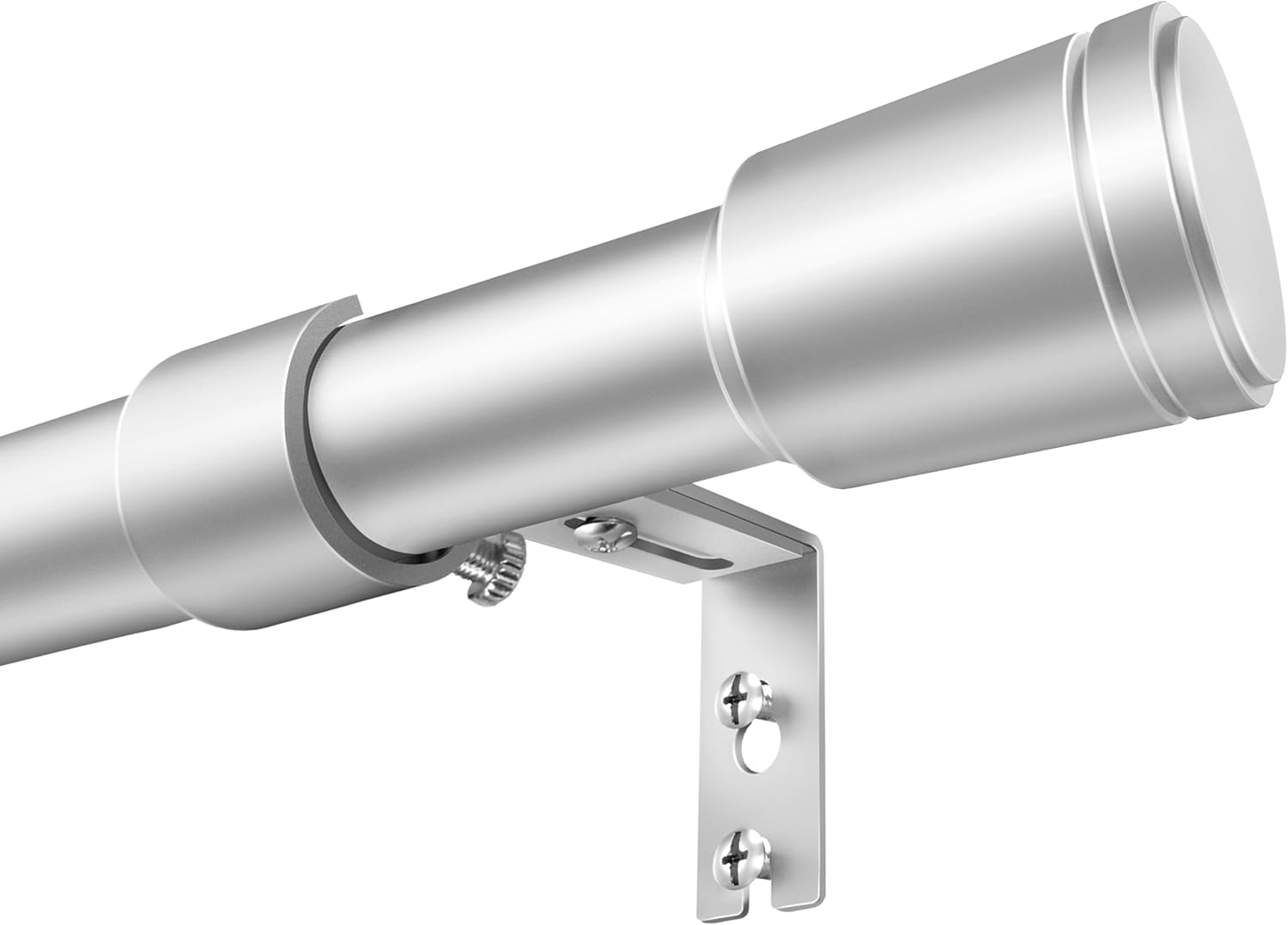 1” Diameter Silver Curtain Rods for Windows, 1 Pack 30-120 Inch Heavy Duty Window Treatment Rods, Long Adjustable Curtain Rod, Fits Most Standard Windows, Suitable for Bedroom, Living Room, Farmhouse