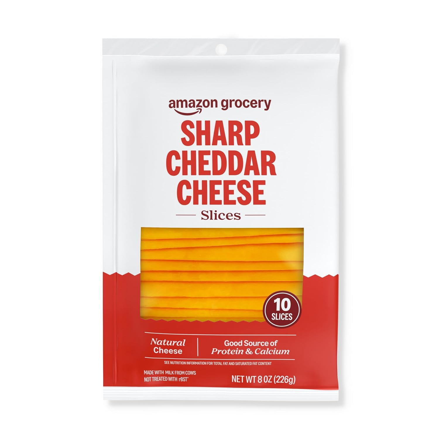 , Sharp Cheddar Cheese, Sliced, 8 Oz, 10 Slices