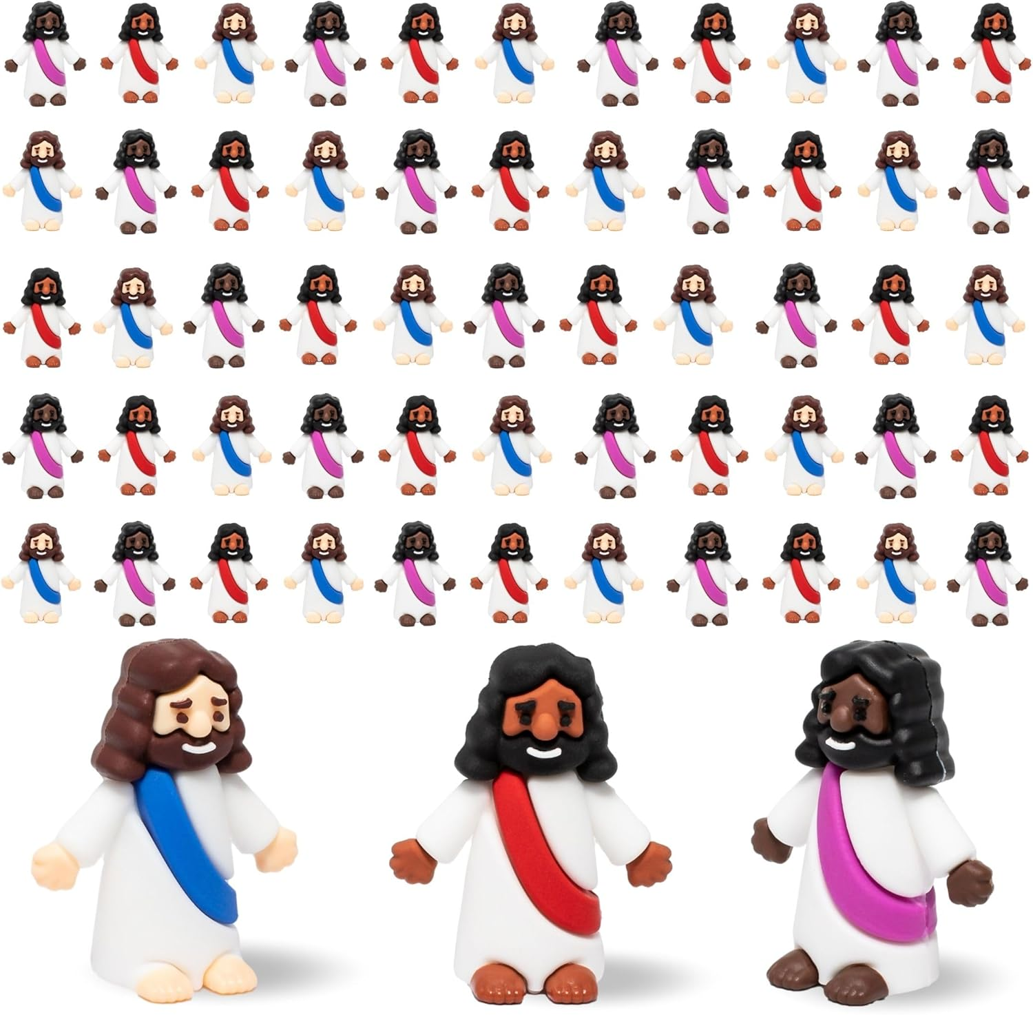 Mini Jesus Figures 50 Pcs-Tiny Jesus Bulk-Little Christ Figurines for Easter ...