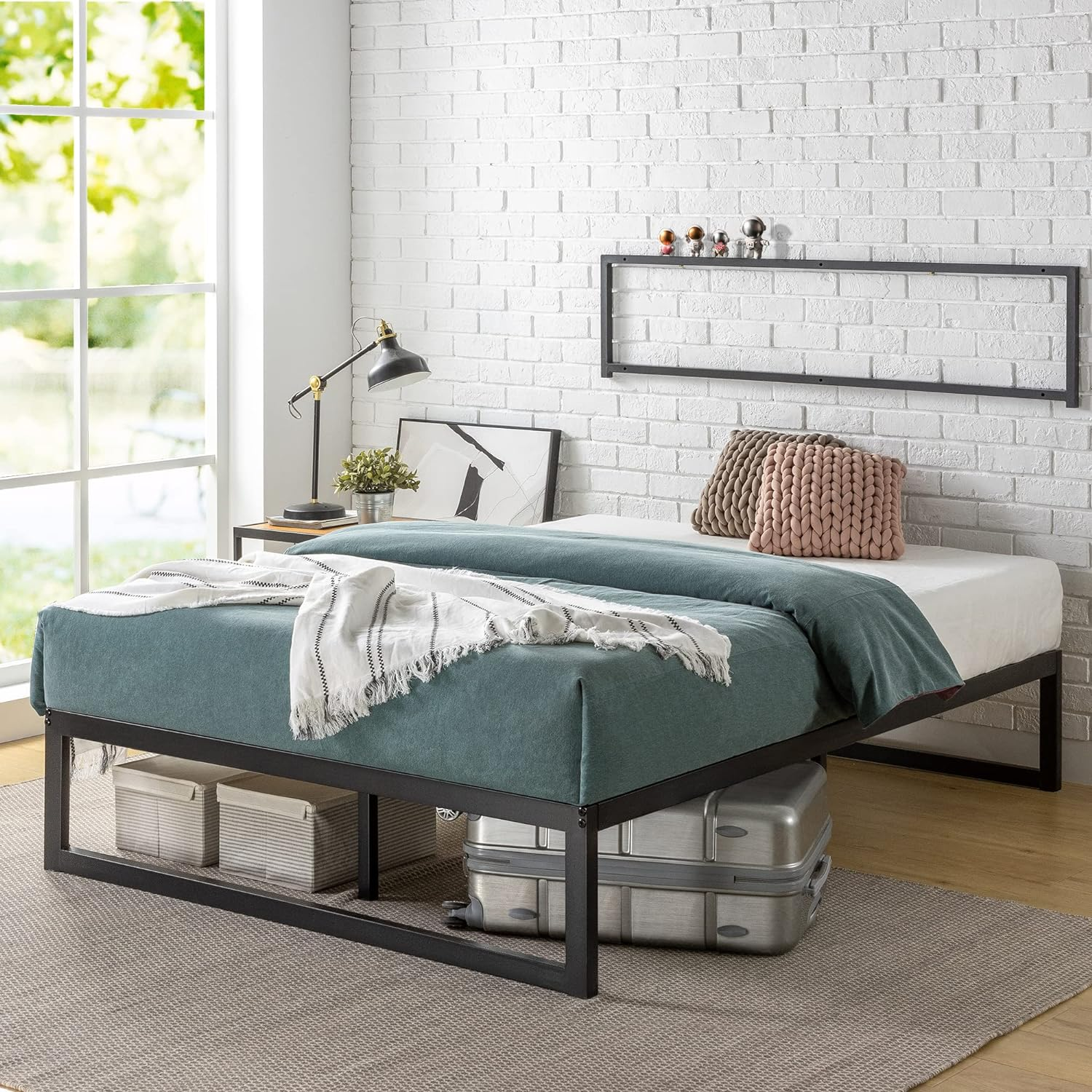 Abel Metal Platform Bed Frame, Mattress Foundation with Steel Slat Support, No Box Spring Needed, Easy Assembly, King