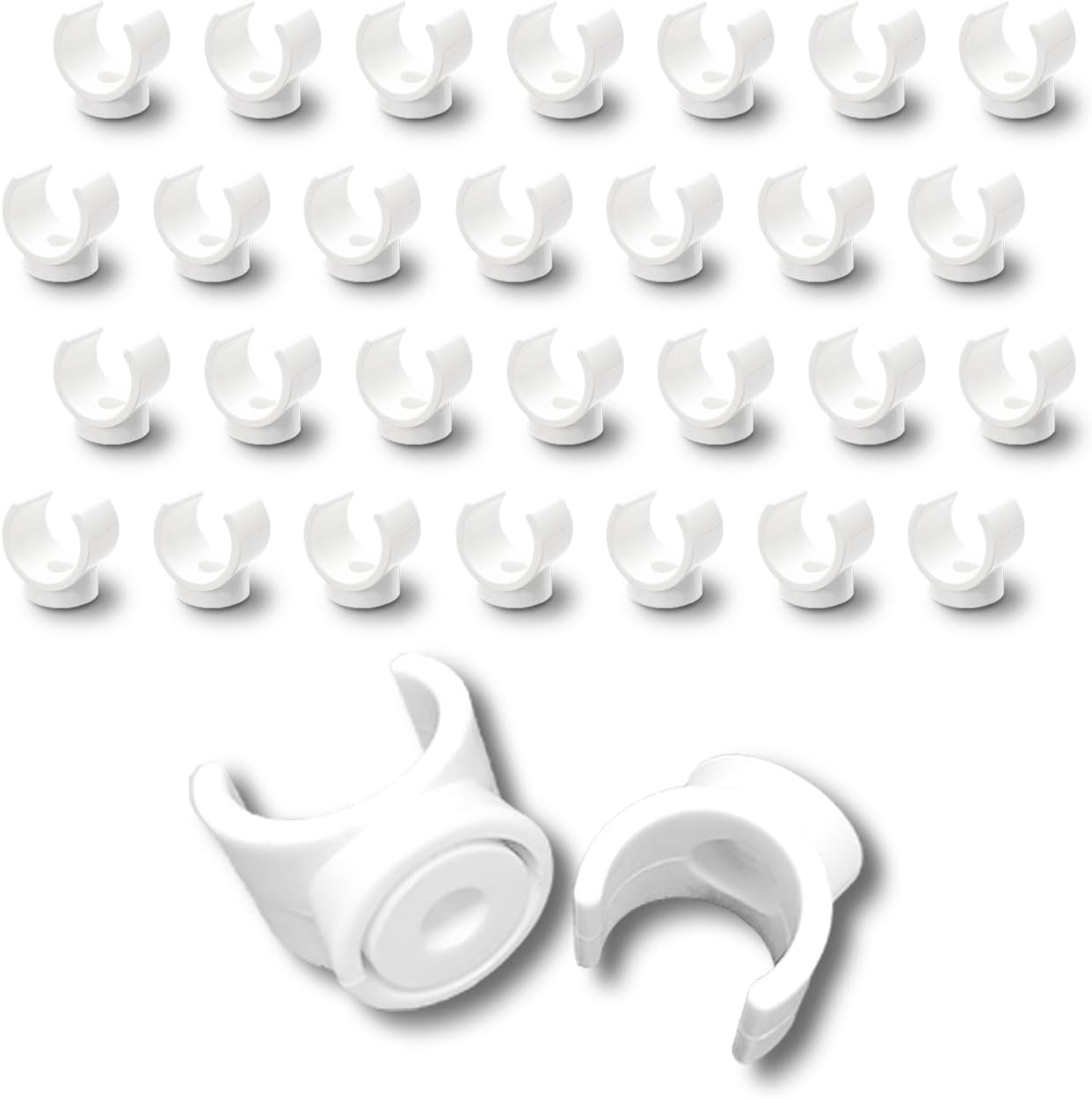 30 PCS PEX Pipe Clamps 3/4 Inch, 20Mm U-Shaped Clamps Holder, Pipe Hangers Clips Support Bracket Socket, White Tubing Clamp Tool for PVC Water Pipes & Tubing Hoses