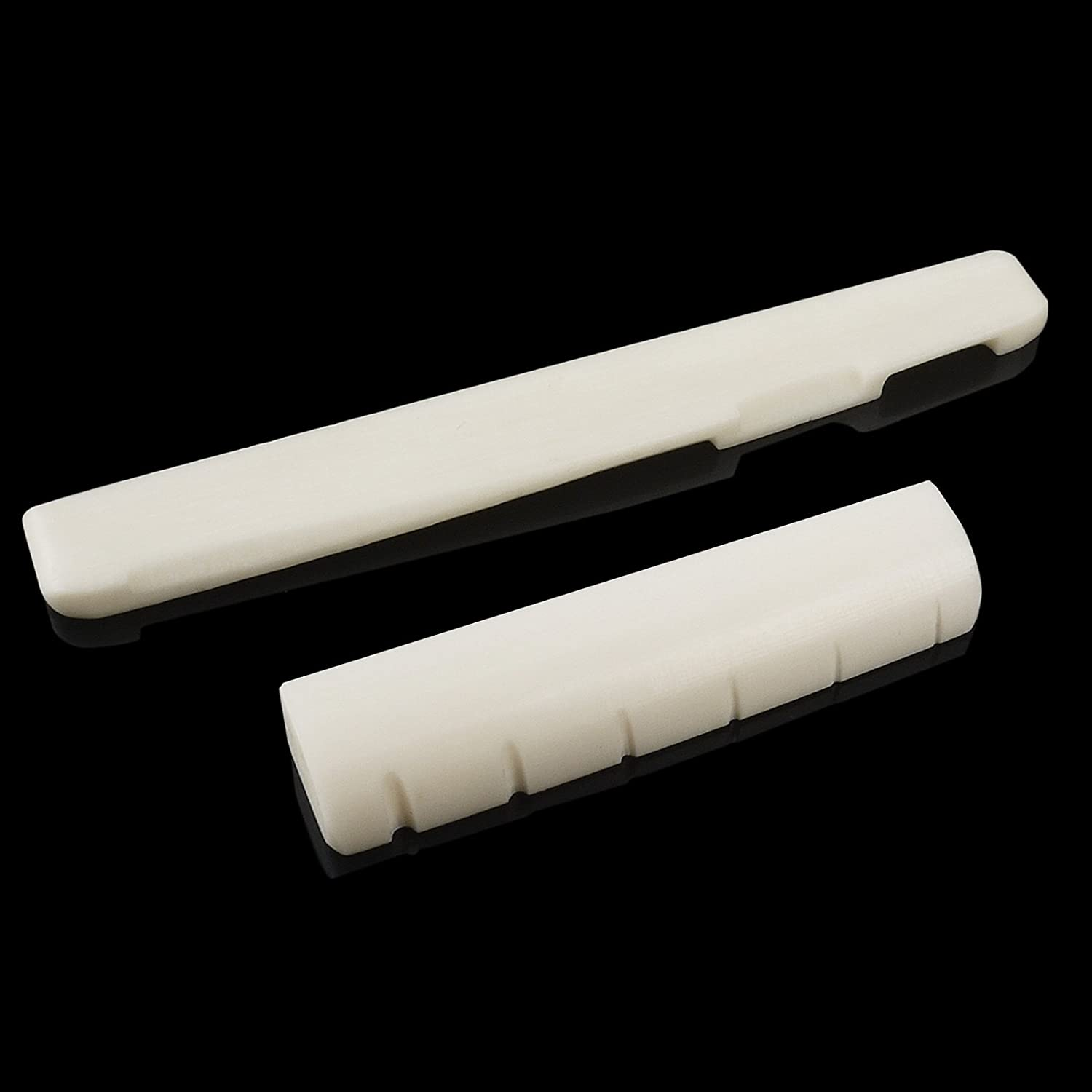 6 Strings Guitar Bone Bridge Saddle and Nut Made of Real Bone (For Acoustic)