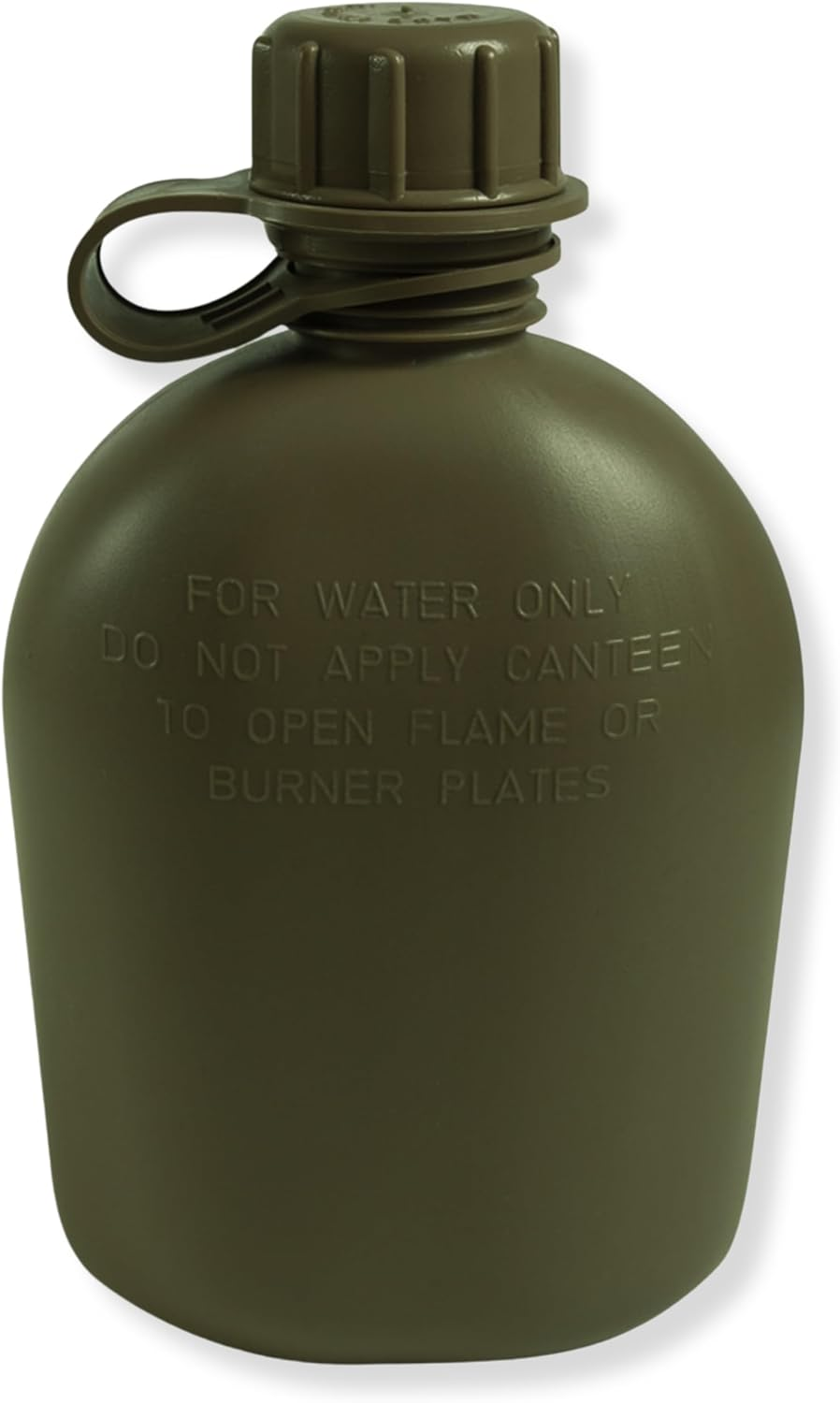 M MCGUIRE GEAR GI Durable 1 Qt. Rugged Plastic Canteen Water Bottle with Leak Resistant Cap, Made of 100% Durable Polyethylene Plastic, for Outdoor, Hiking, Camping Use, Olive Drab - Made in USA