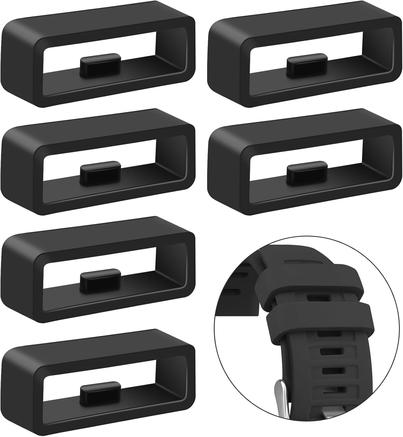 6 Pack Band Keepers for Garmin Instinct 2 / Tactical/Solar/Tide/Esports Watch Ba