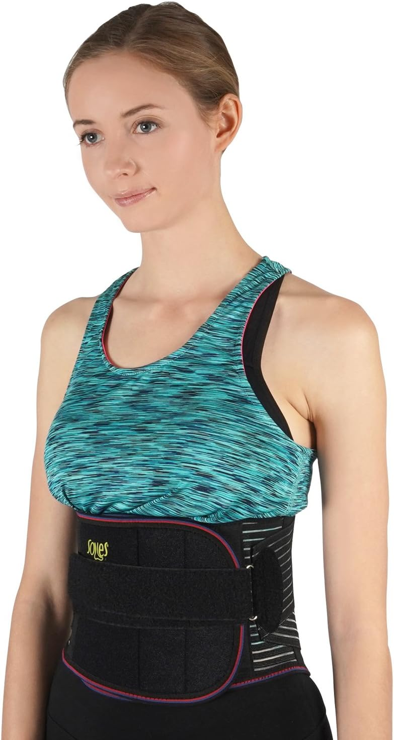 SOLES Lumbosacral Corset - Adjustable Neoprene Brace - Corset to Help Alleviate Back Pain, Support Core Strength - Promotes Healthy Weight Loss - Unisex