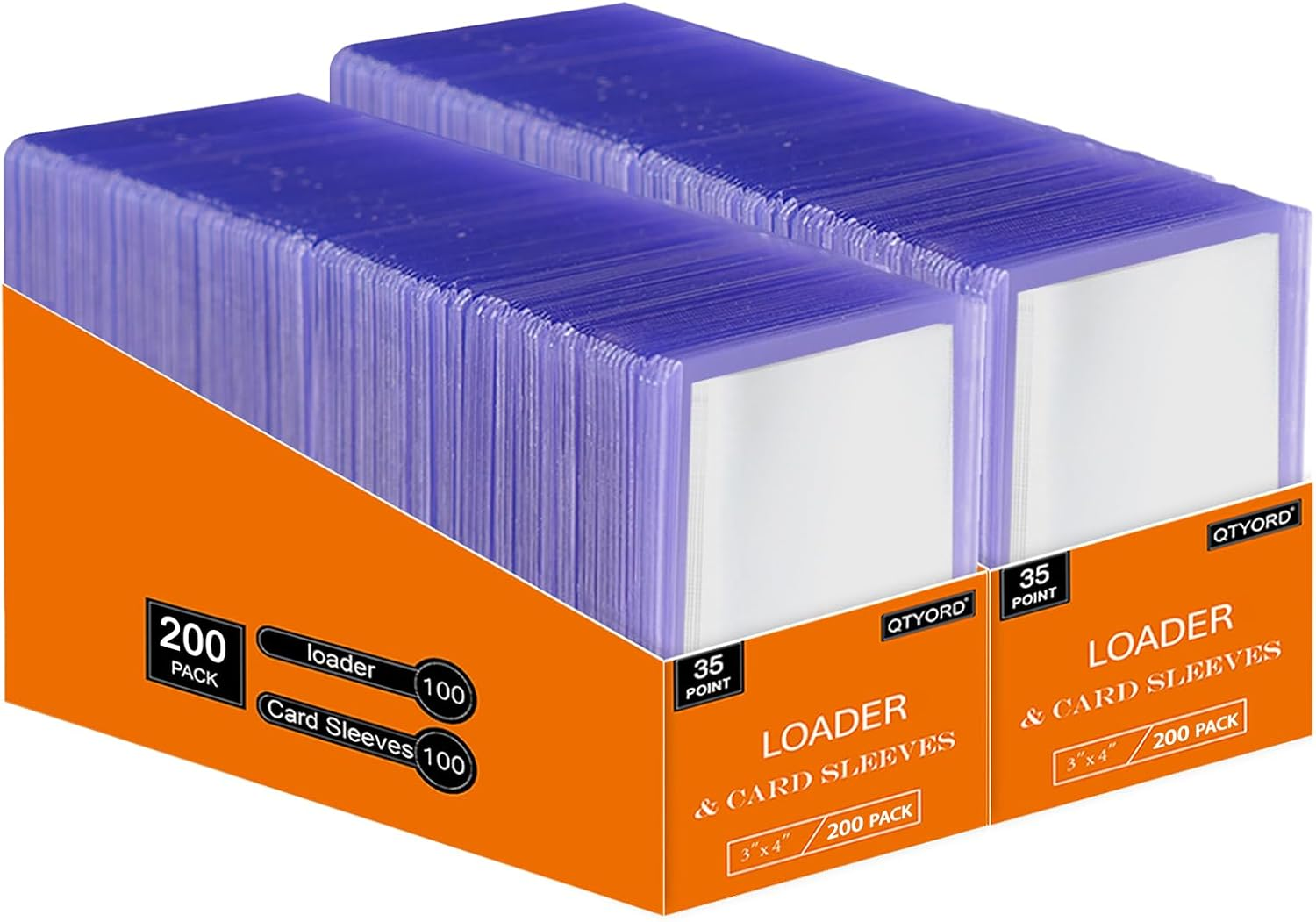 400Pcs Loaders for Cards (200Pcs Hard Plastic Card Holders & 200Pcs Penny Card Sleeves) 3