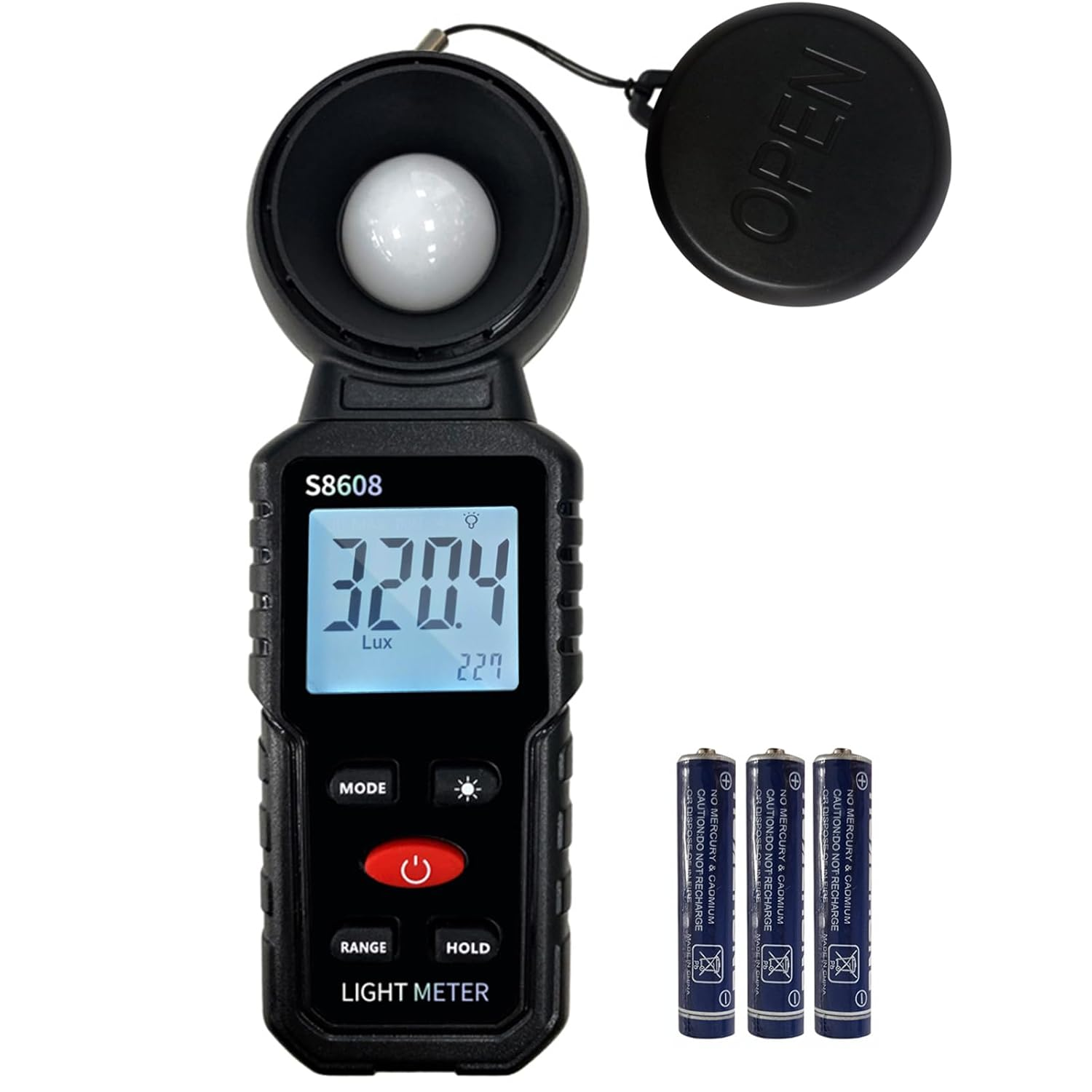 Digital Illuminance Light Meter Tester 200,000Lux Meter (18,500FC) Luxmeter Lighting Intensity Brightness Measurement Tool for Indoor Outdoor Grow Plants Film Photography Lumens LED Photometer