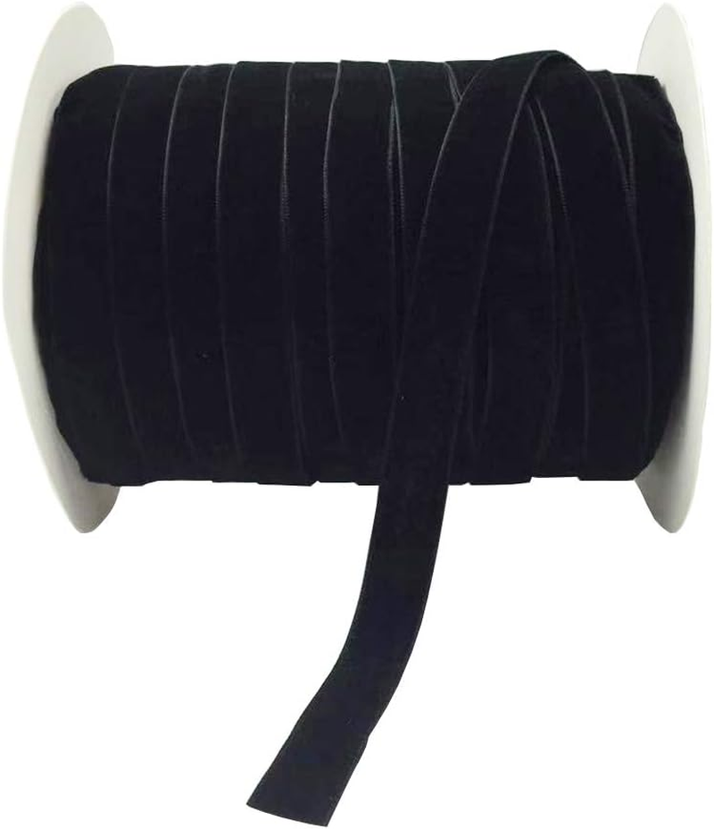 10 Yards Velvet Ribbon Spool (Black, 5/8