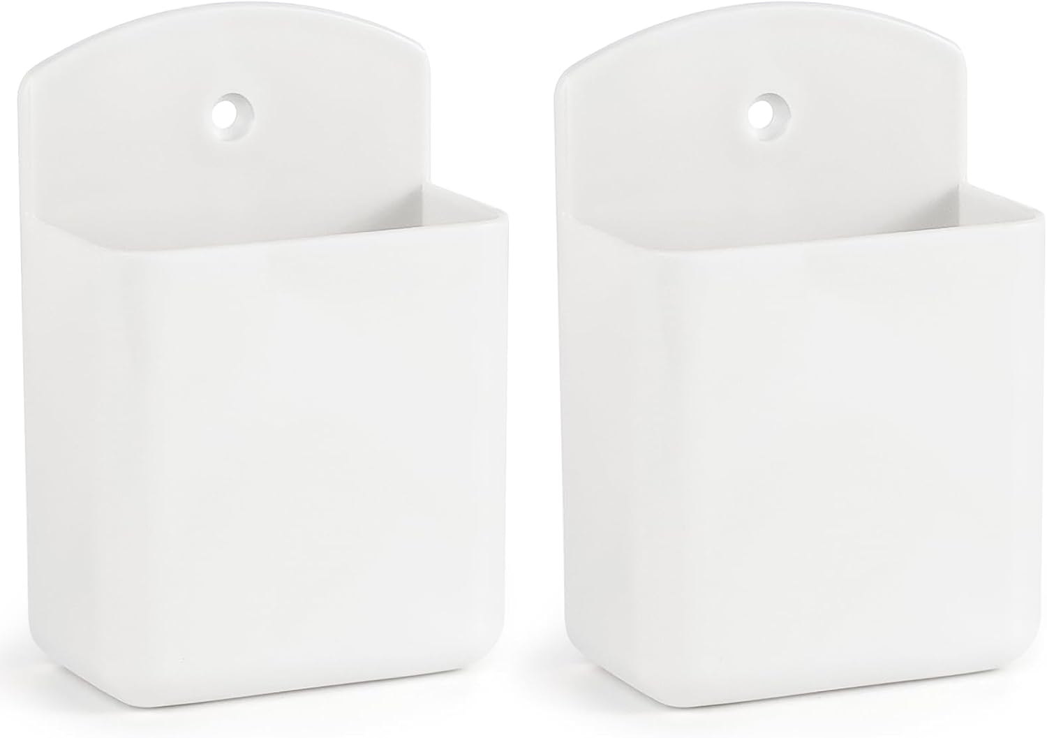 Remote Control Holder Wall Mount - 2 Pack Self-Adhesive Storage Solution (White)