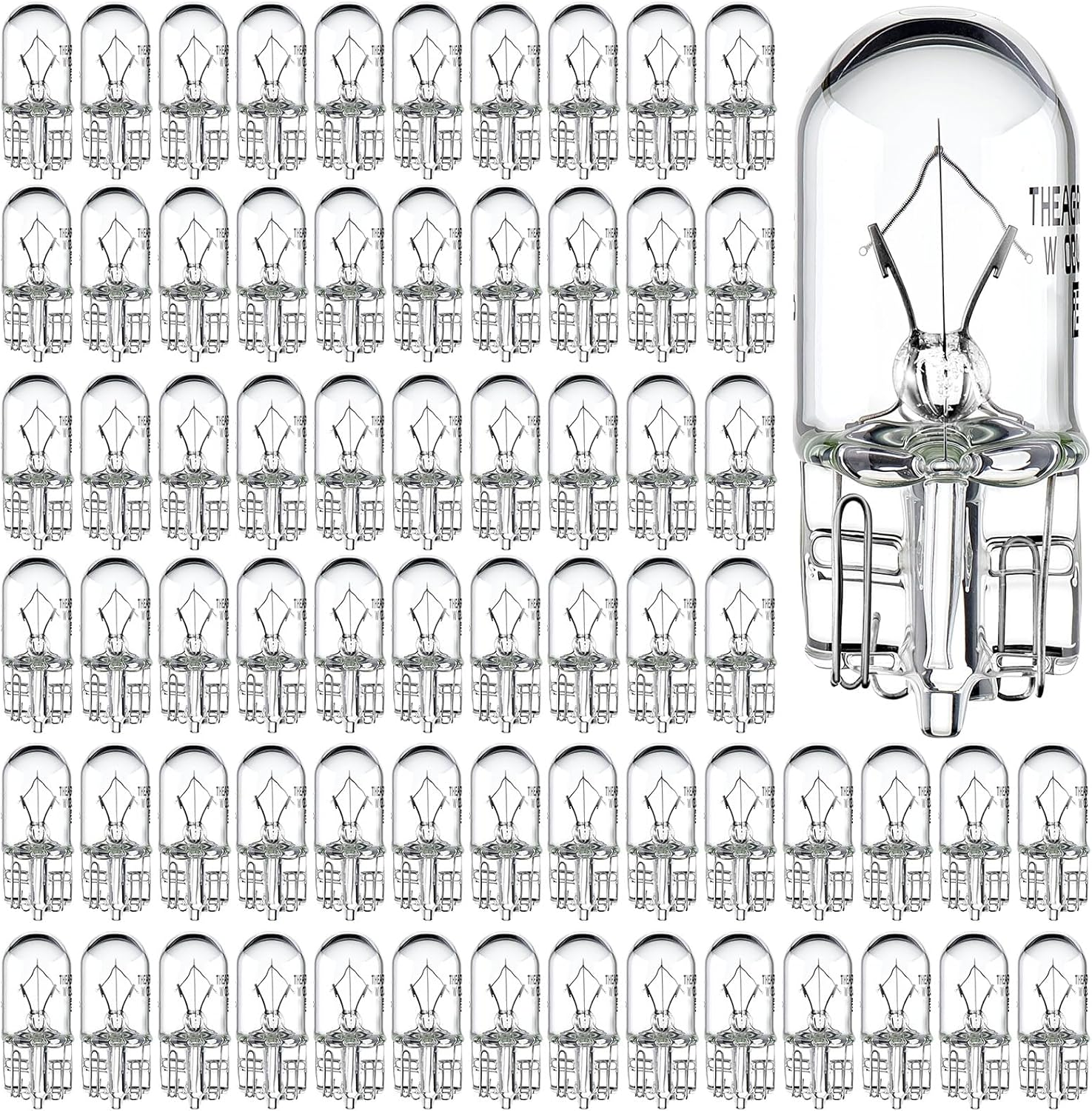 150 Pack 194 Light Bulb W5W 1/4 Wedge Base 12V 5W Clear T10 2825 Car Signal Lice