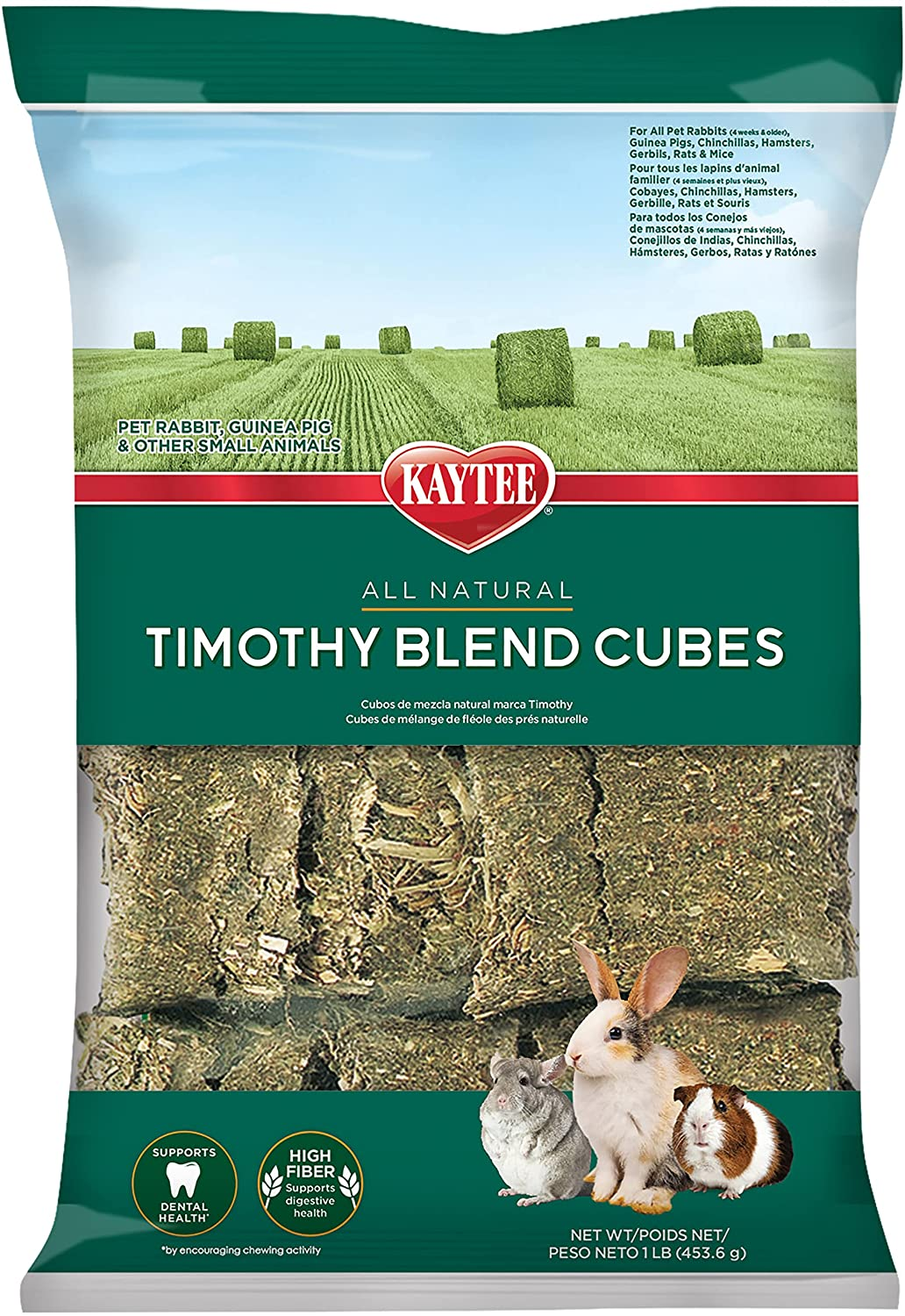 Timothy Hay Blend Cubes for Pet Rabbits, Guinea Pigs, Chinchillas