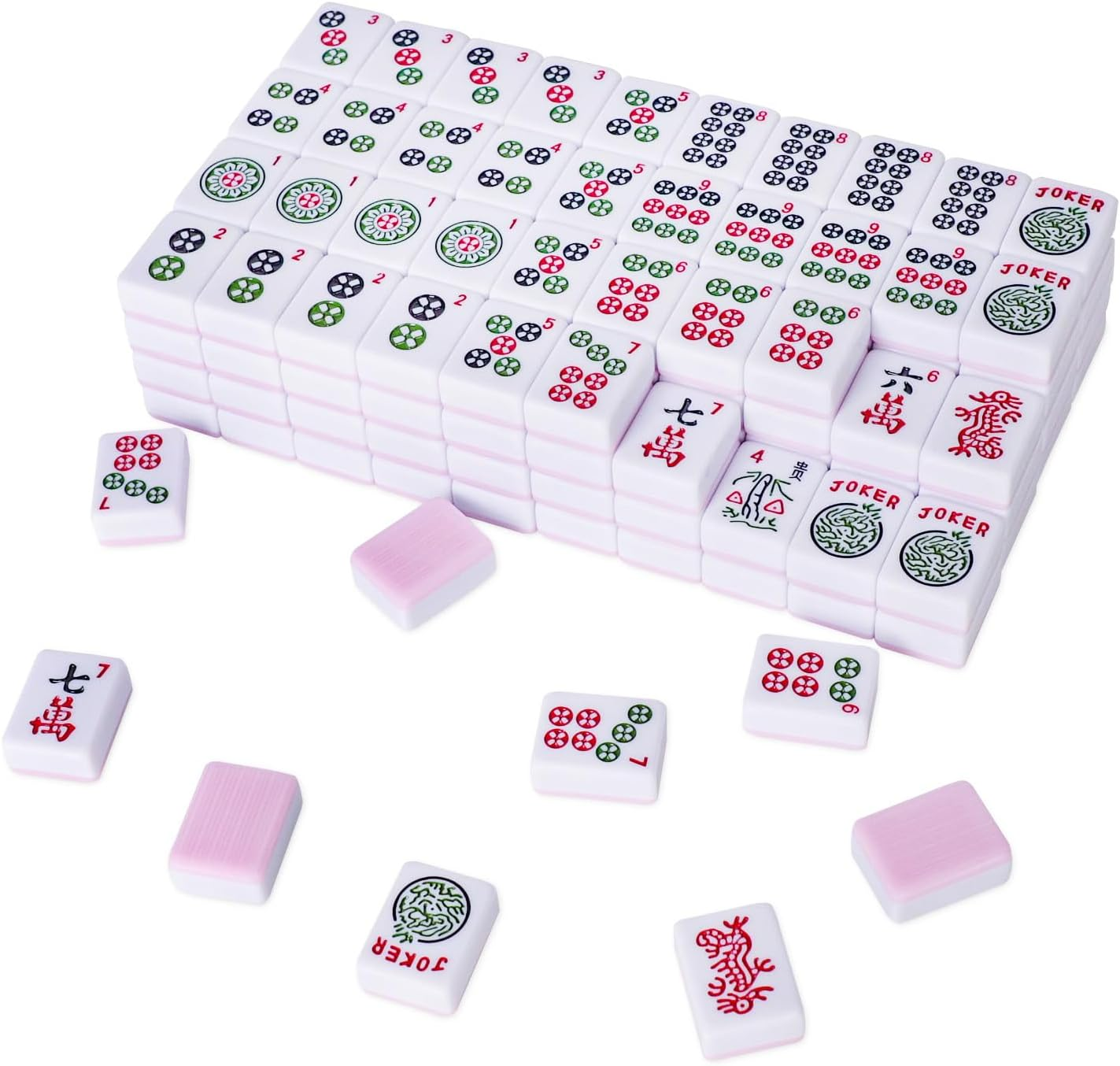American Mahjong Tile Set 166 Pink Back Tiles 1.2 Inch Tiles Only Game Set