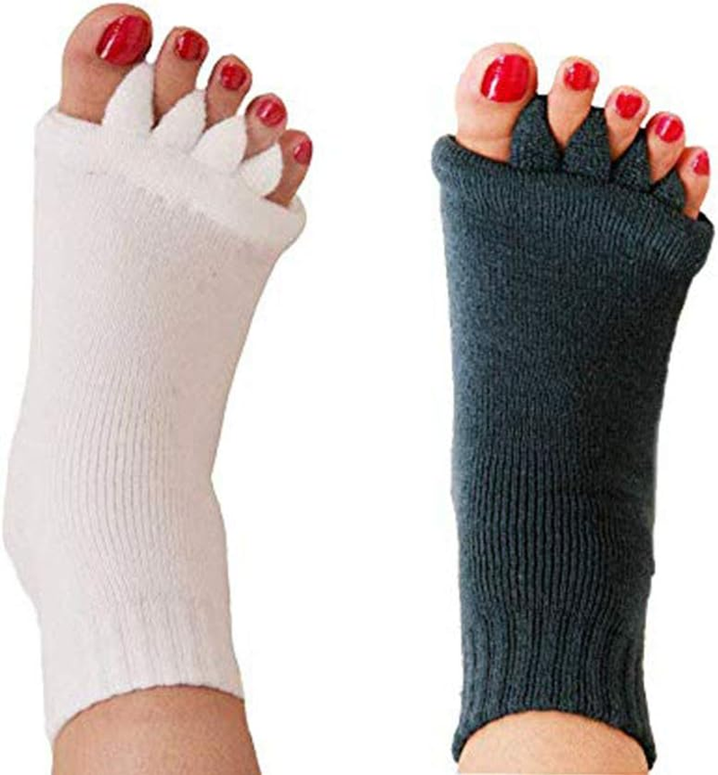 Toe Separator Socks Yoga Sports Gym Health Massage Foot Alignment Socks
