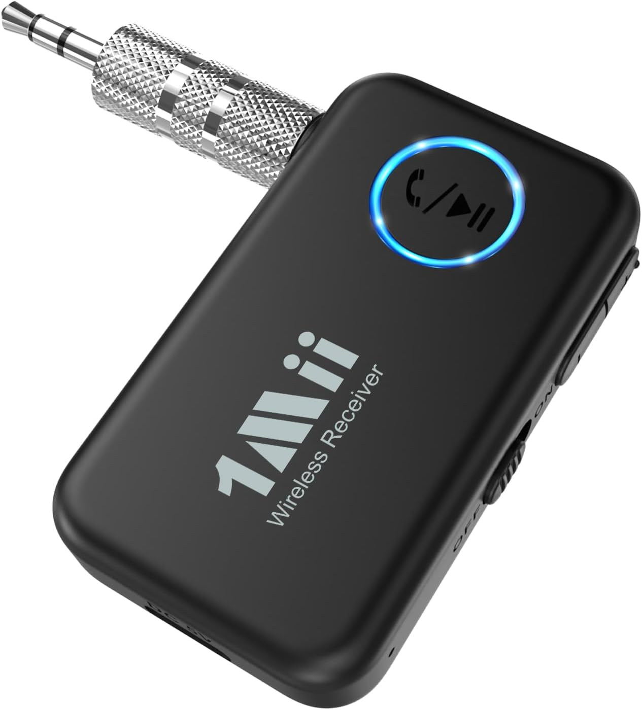 Bluetooth 5.3 Music Receiver for Car/Home Stereo, Aux Bluetooth Adapter for Car with Volume Control Supports Hands Free Calls, 16H Battery Life