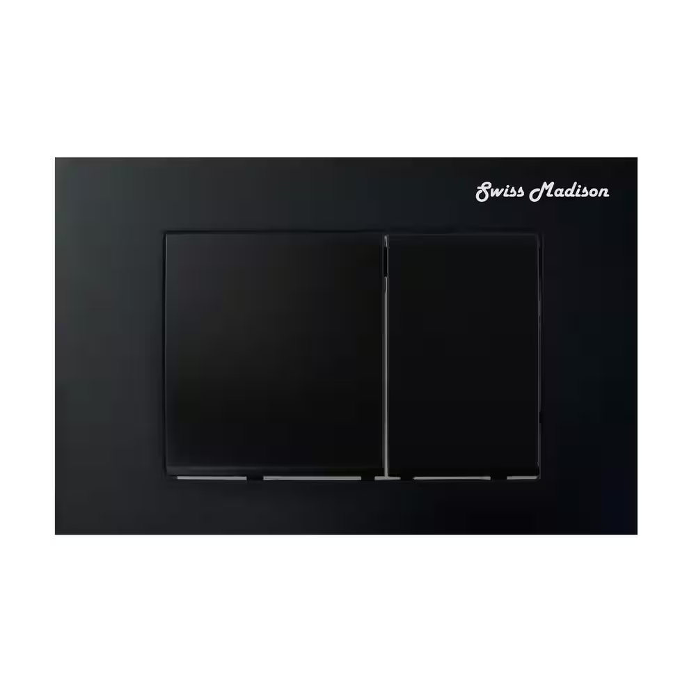 Wall Mount Dual Flush Actuator Plate in Matte Black