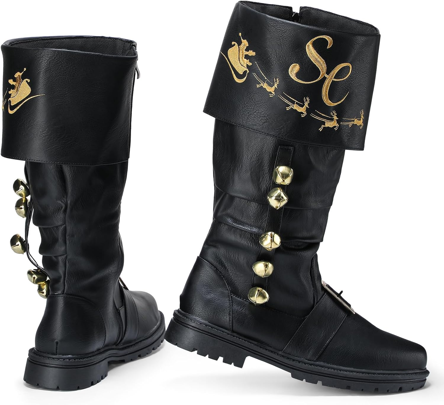 Christmas Santa Claus Boots for Men Wide Cuffs