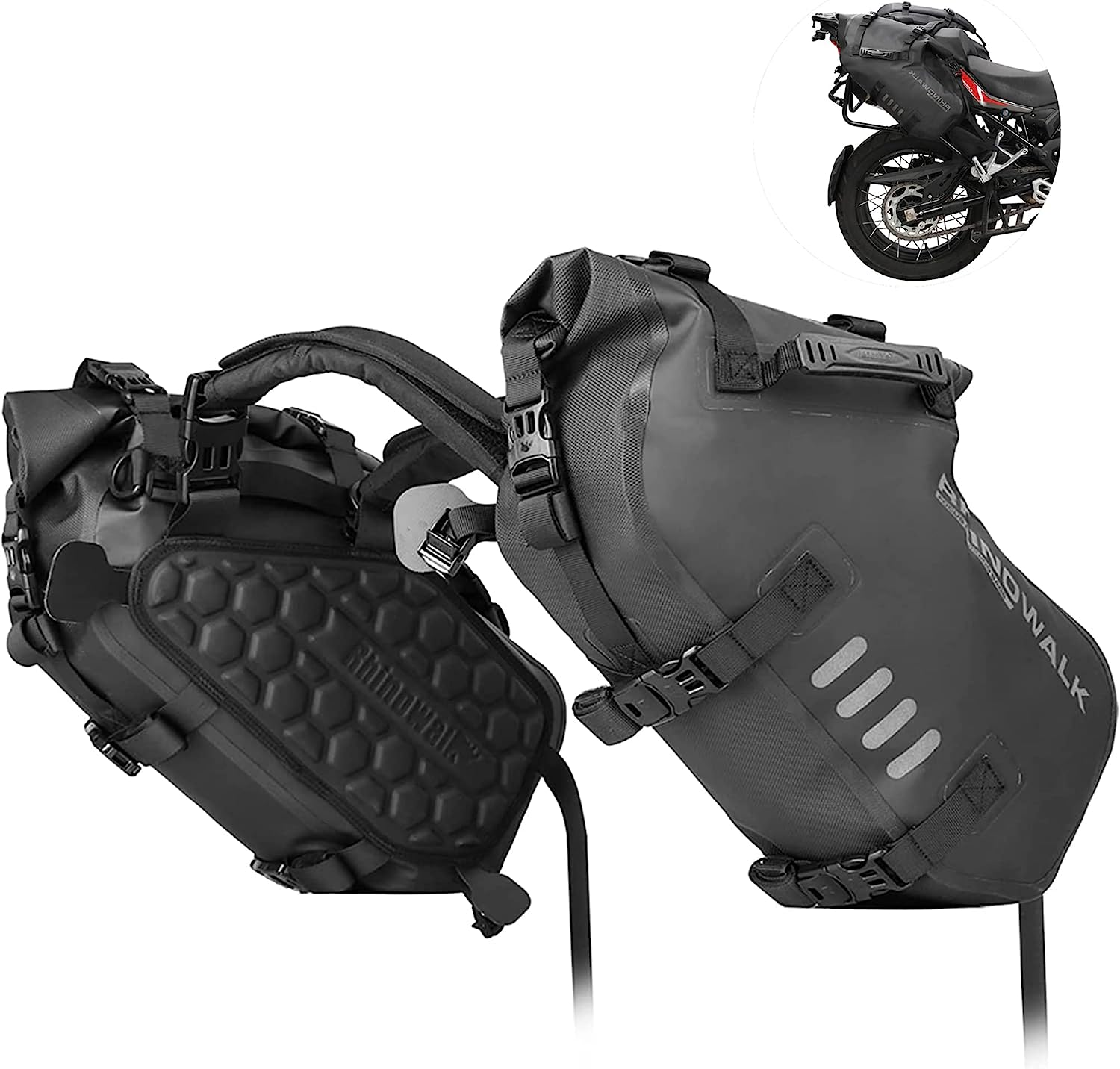 Rhinowalk Motorcycle Saddle bags, Waterproof motorcycle saddlebags, shoulder ... - Picture 9 of 13