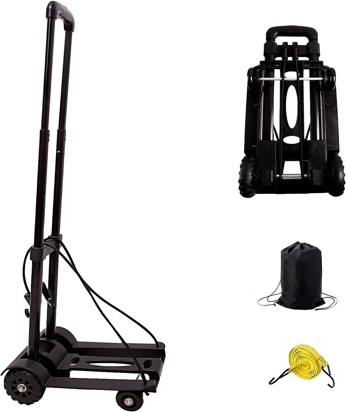 40Kg 88Lbs Folding Hand Truck Dolly, Foldable Luggage Cart for Luggage