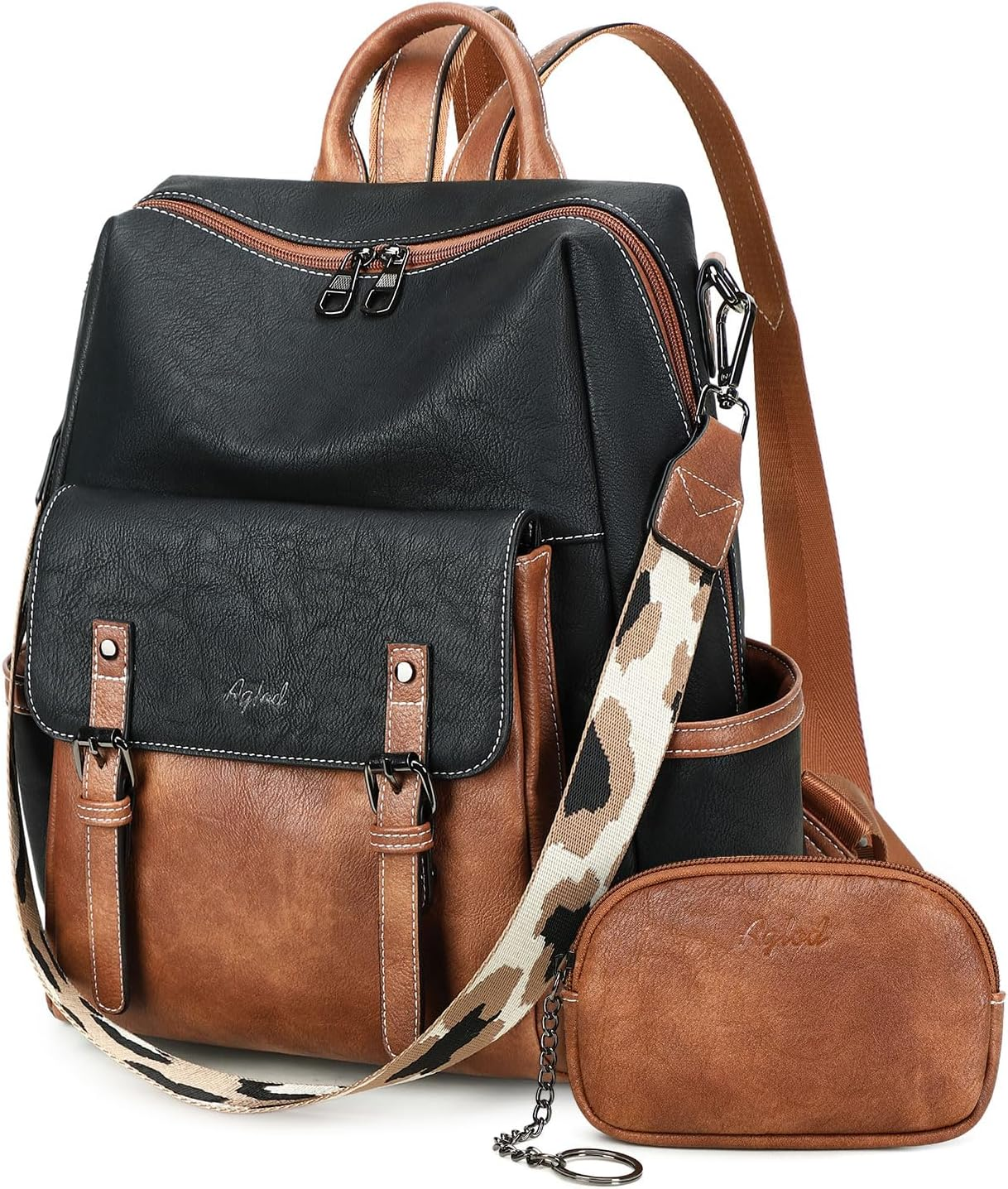 Backpack Purse for Women PU Leather Back Packs Designer Ladies Shoulder Bag Fashion Faux Work Travel Handbags