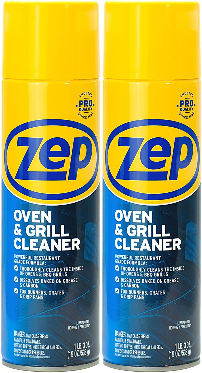 Zep Heavy-Duty Oven and Grill Cleaner - 19 Oz (Case of 2) ZUOVGR19 - Dissolves Grease on Contact, on Burners, Grates and Drip Pans