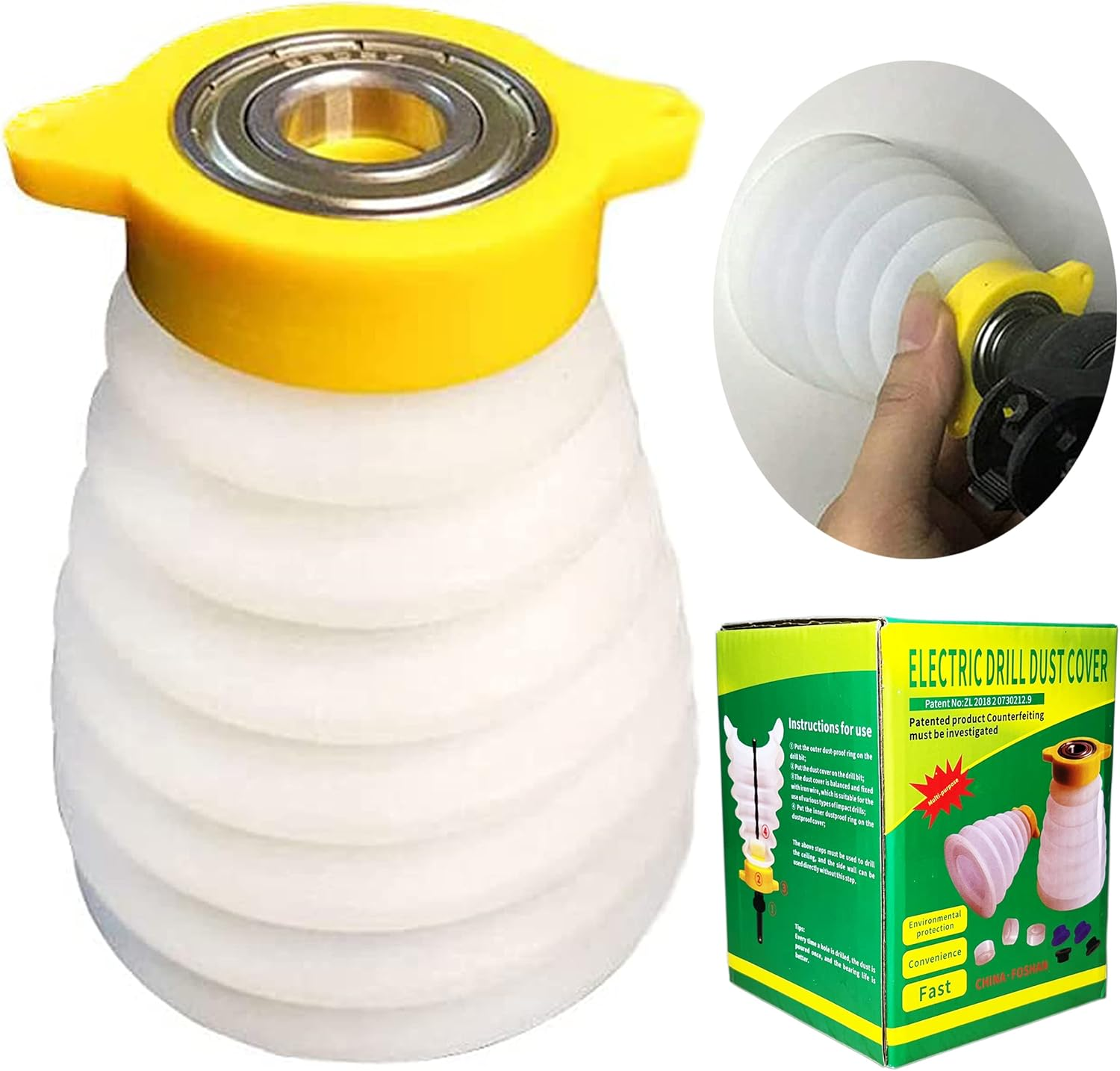 Drill Dust Cover Collector, Drilling Holes Dust Catcher Bowl, Scalable Dust Cover for Electric Drill Bits under 5.9 Inch Length, Home Improvement Tools Dustproof Accessories for Cordless Drill