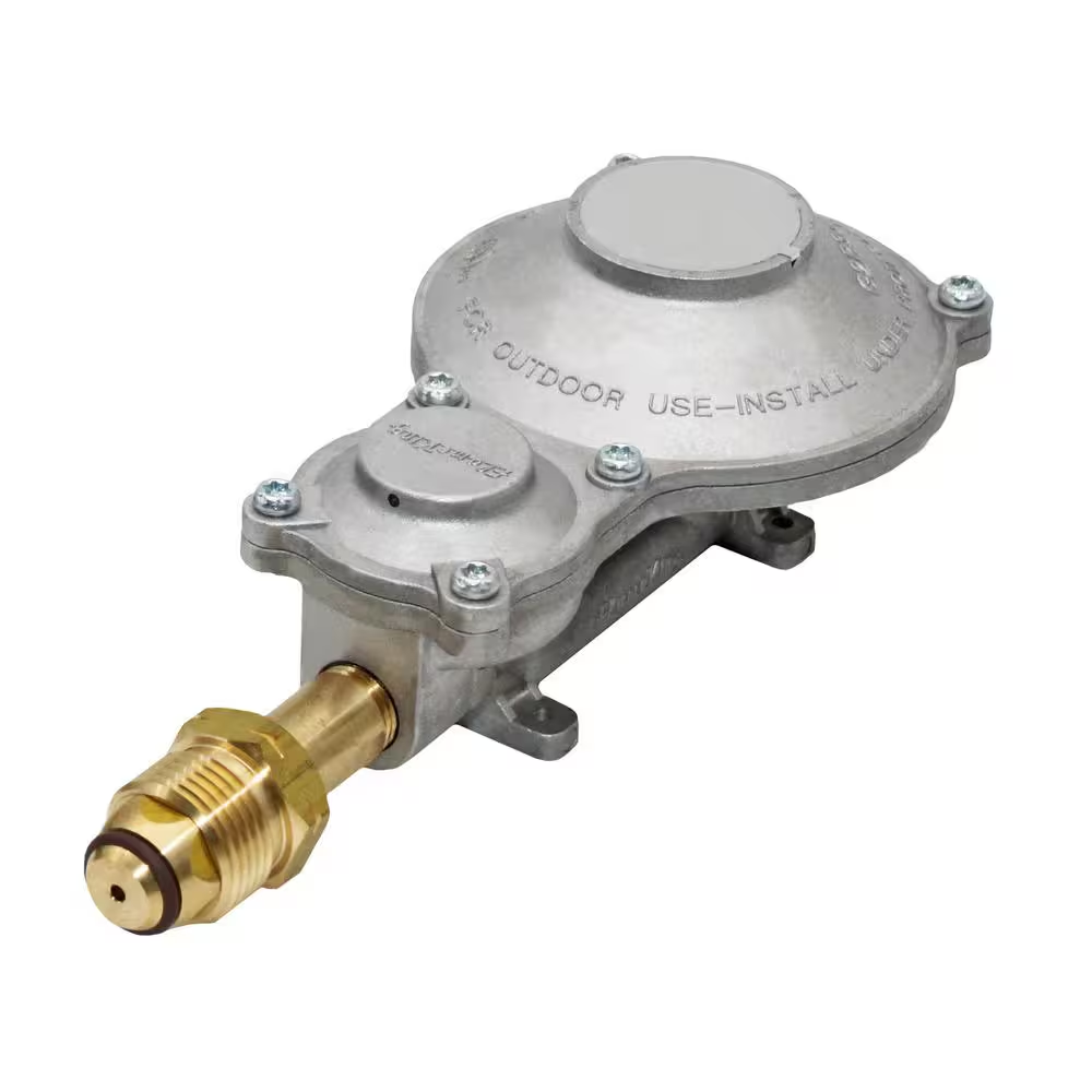 300,000 BTU Horizontal Mounted 2-Stage Propane LP Regulator with POL for RVs