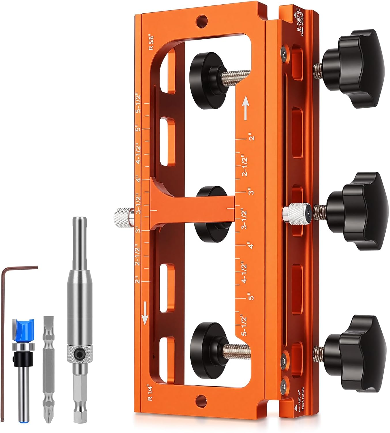 Aluminum Alloy Door Hinge Jig,Adjustable Door Hinge Template Kit for Router,Door Hinges Mortise Jig Fits 2.5