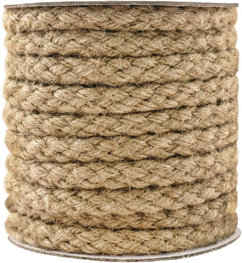 Braided Jute Rope, 25 Feet 11Mm Thick Twine Rope