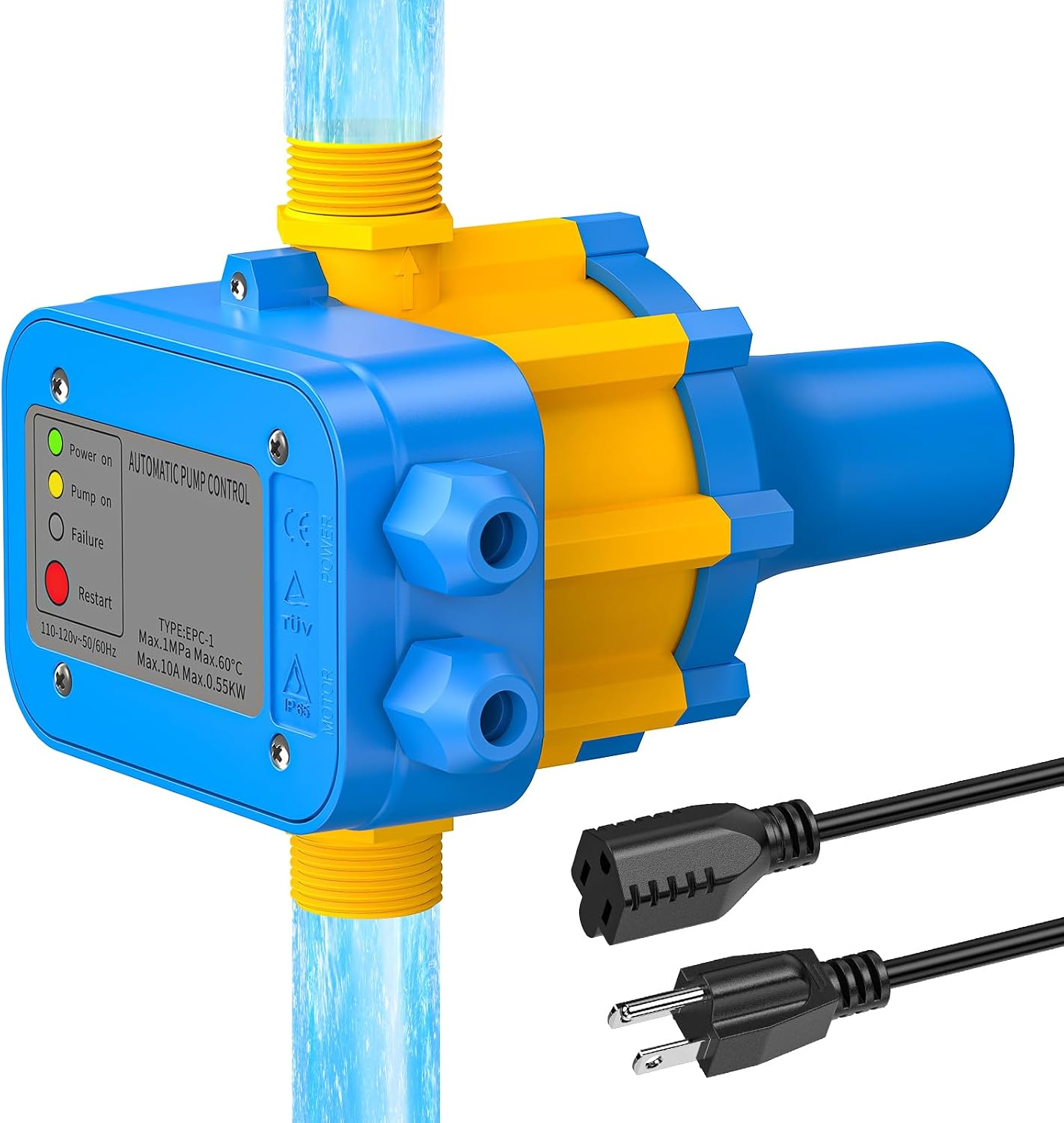 Smart Pressure Switch for Well Pump, Automatic Water Pumps Switch, Dry-Running P