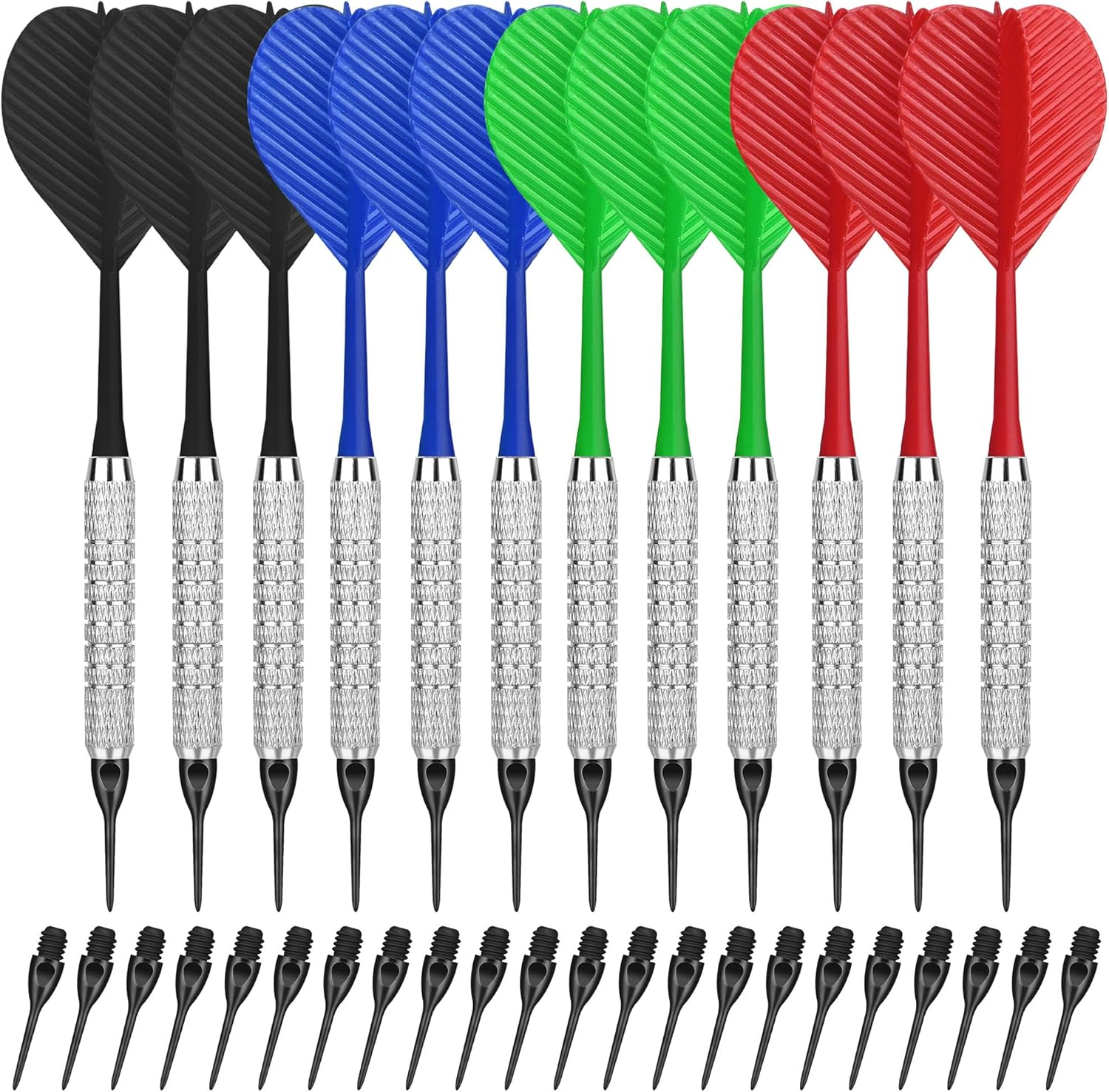 Cyeelife Plastic Tip Darts,12Pcs Soft Darts Set with 100 Plastic Tips for Electronic Dartboard