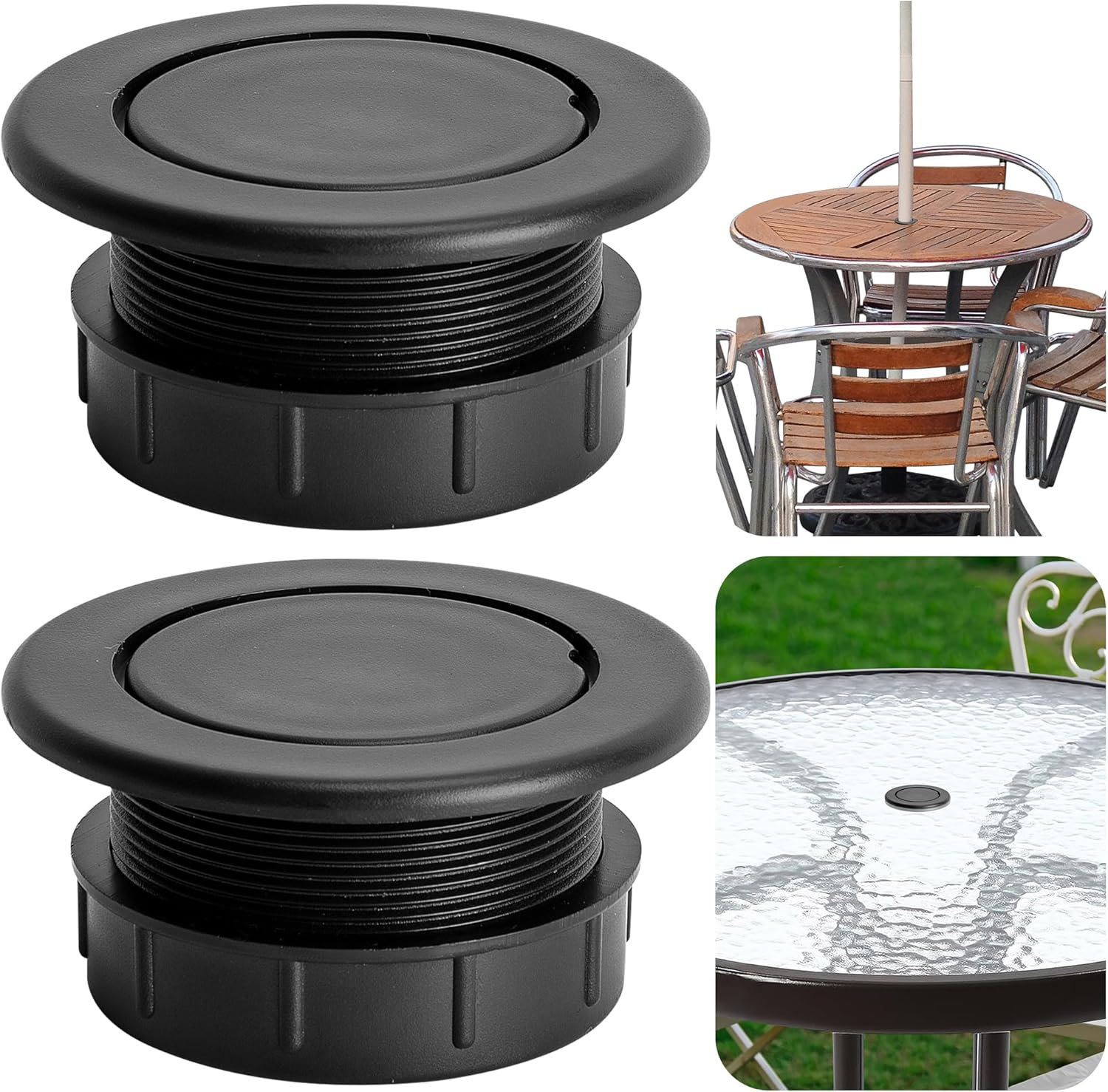 insert for patio table umbrella Outus Hole Ring Umbrella Cone Wedge Plug Umbrella Stabilizer Sleeve 2 to 2.5 Inch Patio Table Hole and 1.5 Inch or Umbrella and cafes 2 Pcs 2 Inch Parasol