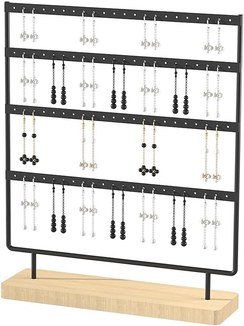Earring Holder Organizer Stand 4-Tier Hanging Display Rack Jewelry Storage