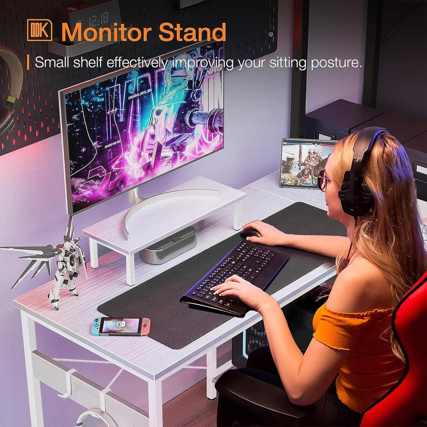 ODK L Shaped Computer Desk with Reversible Storage Shelves, L-Shaped Corner D... - Picture 8 of 14