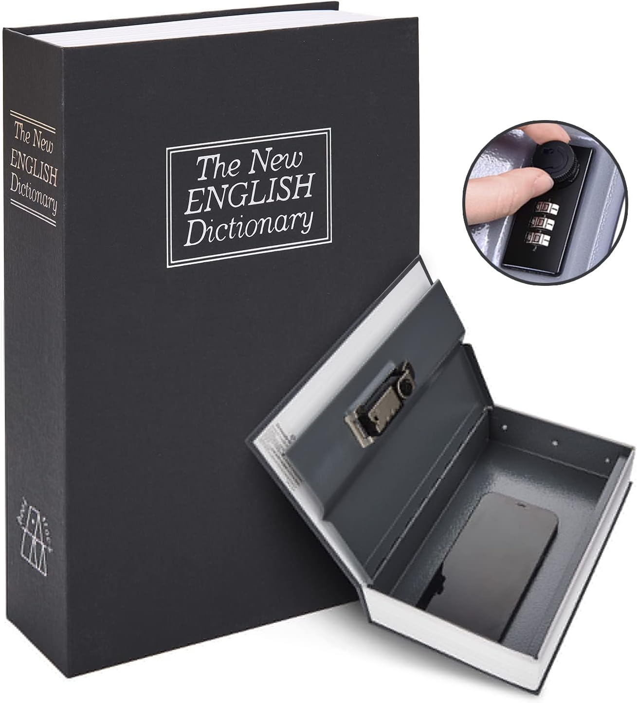 Caja de seguridad para libros con cerradura de combinación