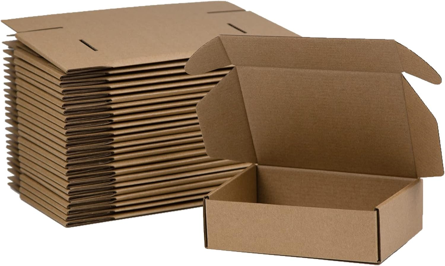 7X5X2 Inches Shipping Boxes Pack of 25, Brown Corrugated Cardboard Boxes for Small Bussiness