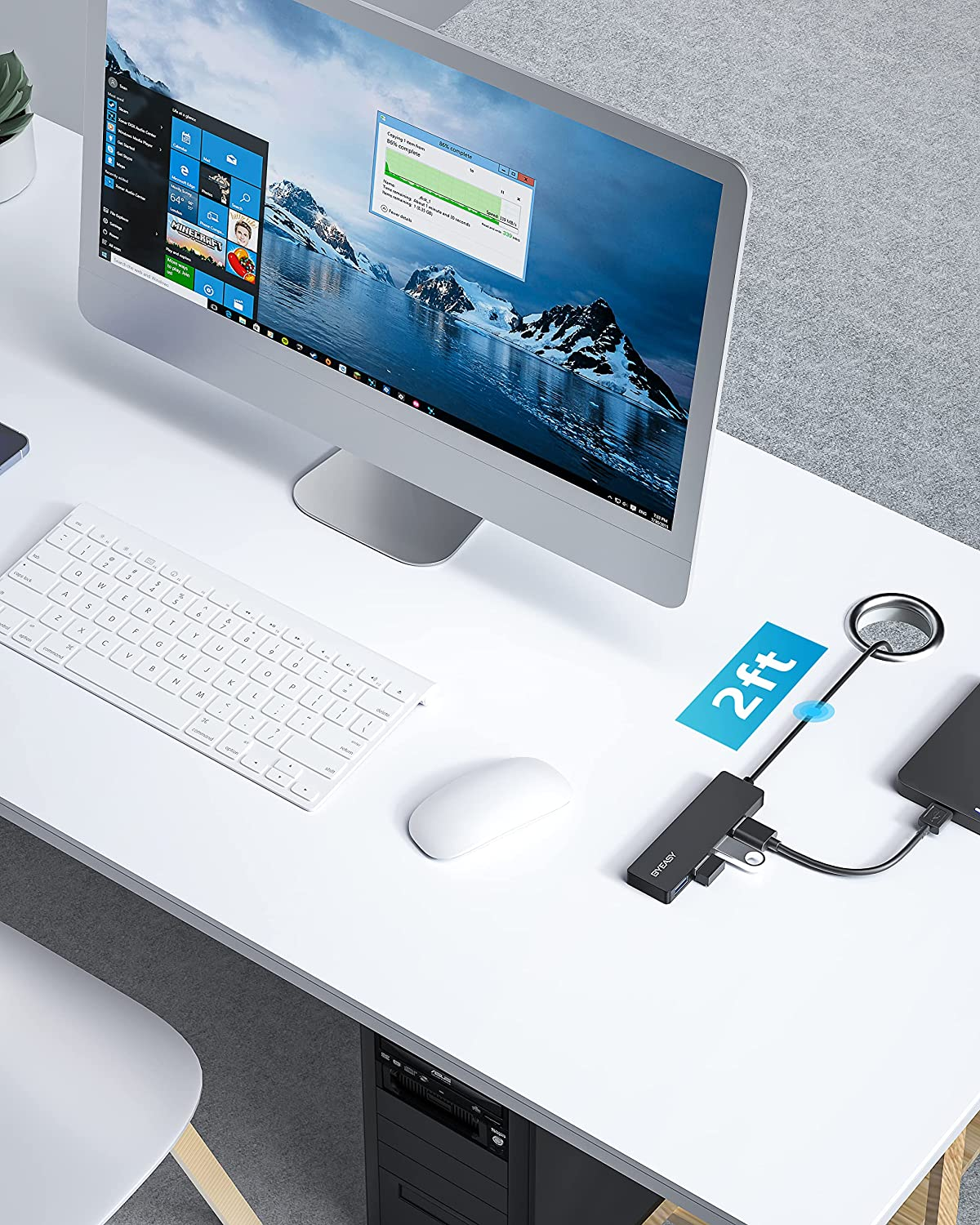 BYEASY USB Hub, USB 3.1 C to USB 3.0 Hub with 4 Ports and 2ft Extended Cable,... - Picture 6 of 15