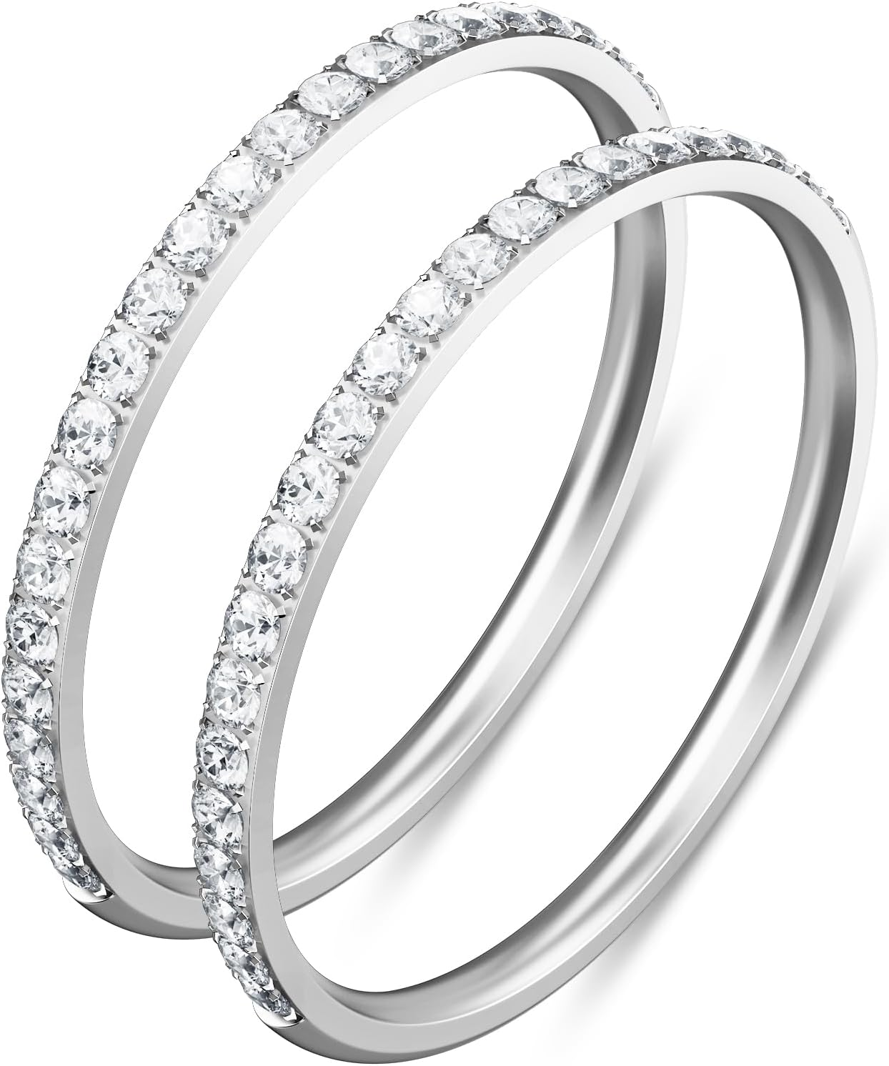 Anillos Apilables Con Bano De Oro De 14K Para Oura Ring 5/4/3 Paquete De 2