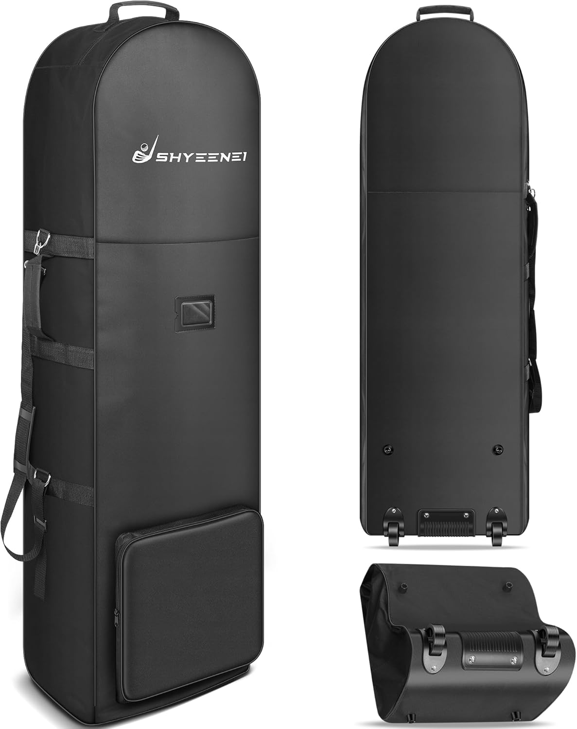 Hard Case Golf Club Travel Bag with Wheels Luggage Lock Cover Airline Waterproof