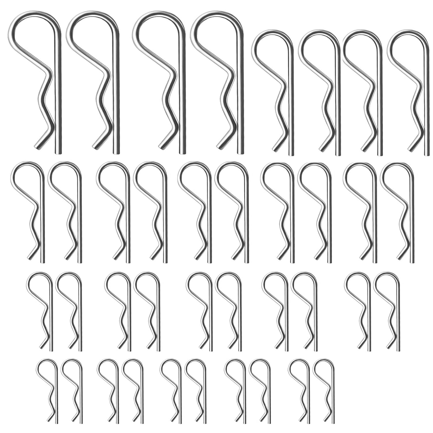 38Pcs Cotter Pin Assortment Kit, Hitch Pin Clip R Clips Retaining Pins Tractor Cotter Pin Hair Pin Assortment Spring Clip Retainer Pins for Hitch Pin Lock System, Cotter Pins