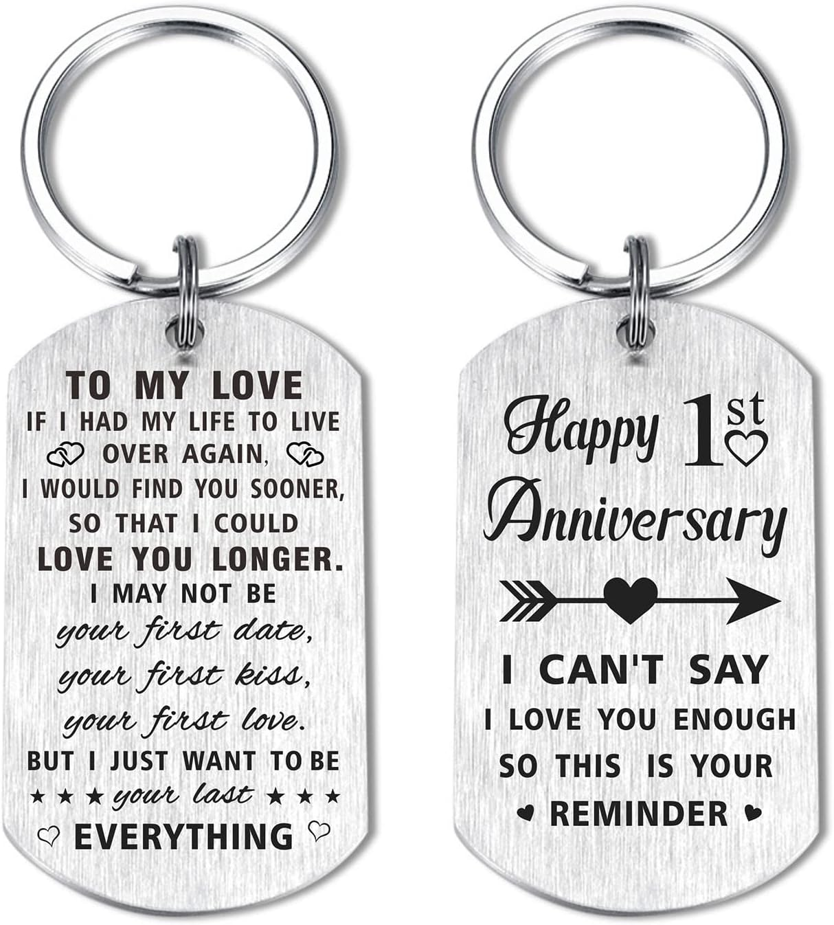 Anniversary Keychain Gifts for Him Her Men Women, Happy Wedding Anniversary for Husband Wife